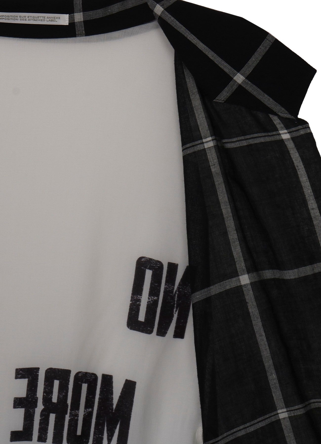 MESSAGE PRINTED PANELED COLLAR  JACKET