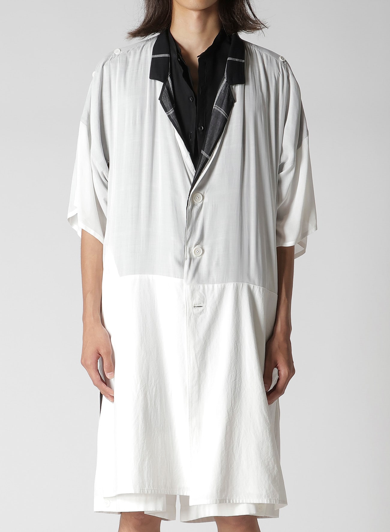 MESSAGE PRINTED PANELED COLLAR  JACKET