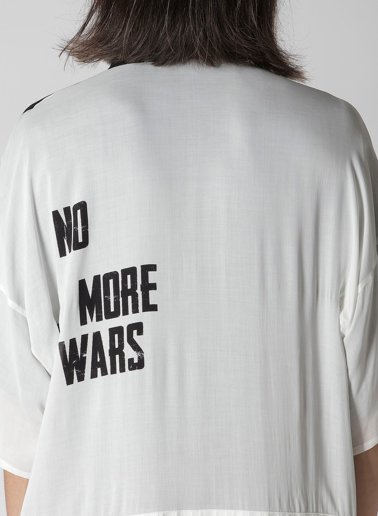 MESSAGE PRINTED PANELED COLLAR  JACKET