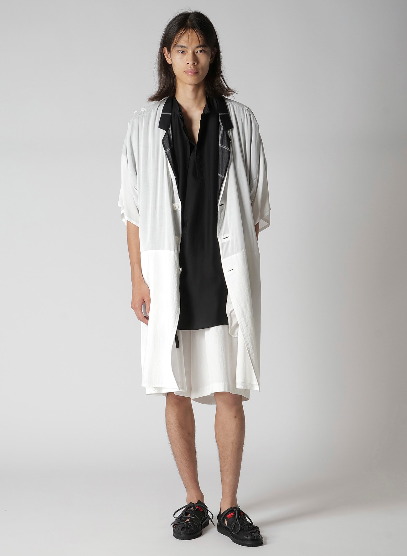 MESSAGE PRINTED PANELED COLLAR  JACKET