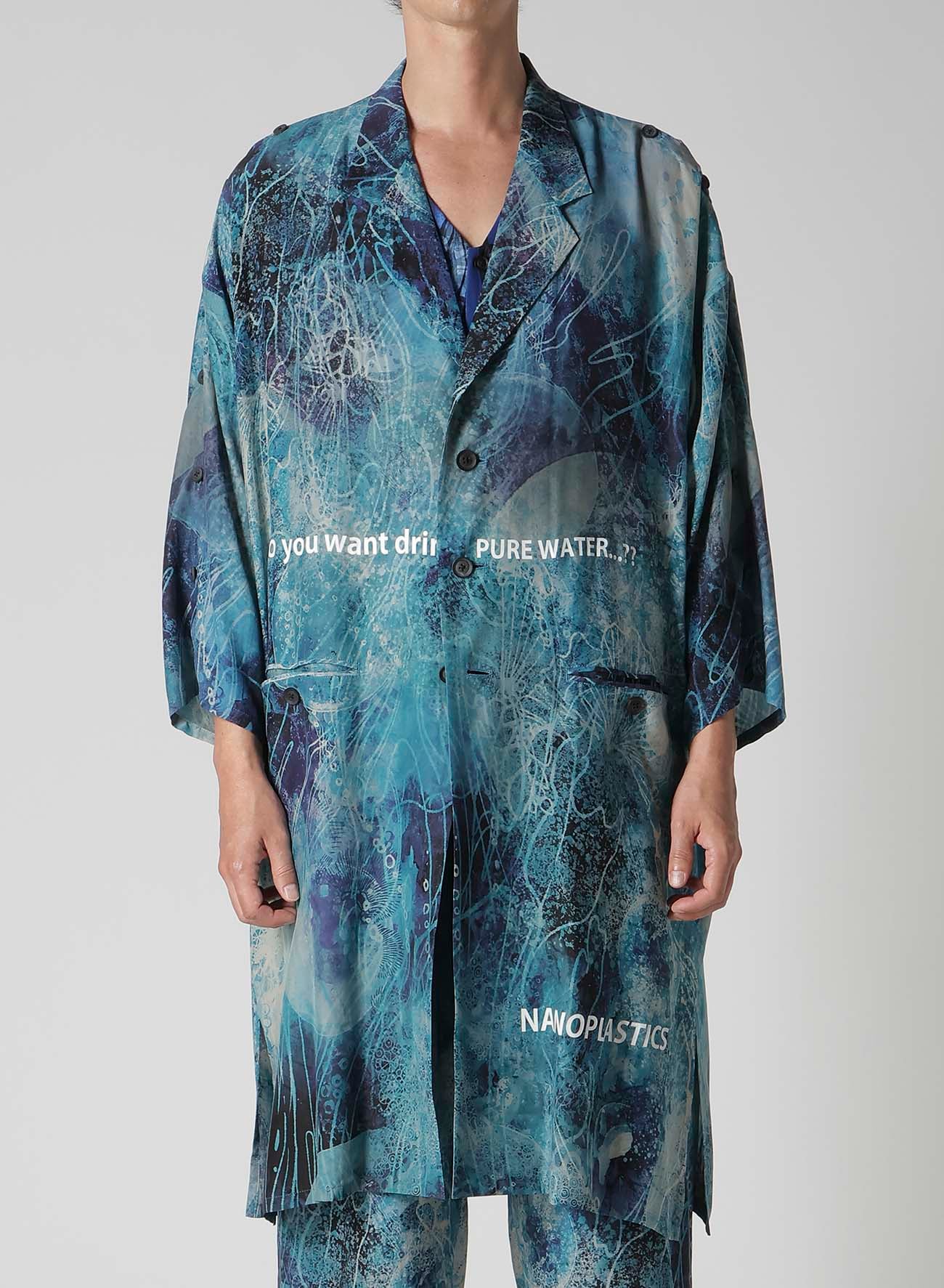 SEA PRINTED SHOULDER OPEN JACKET