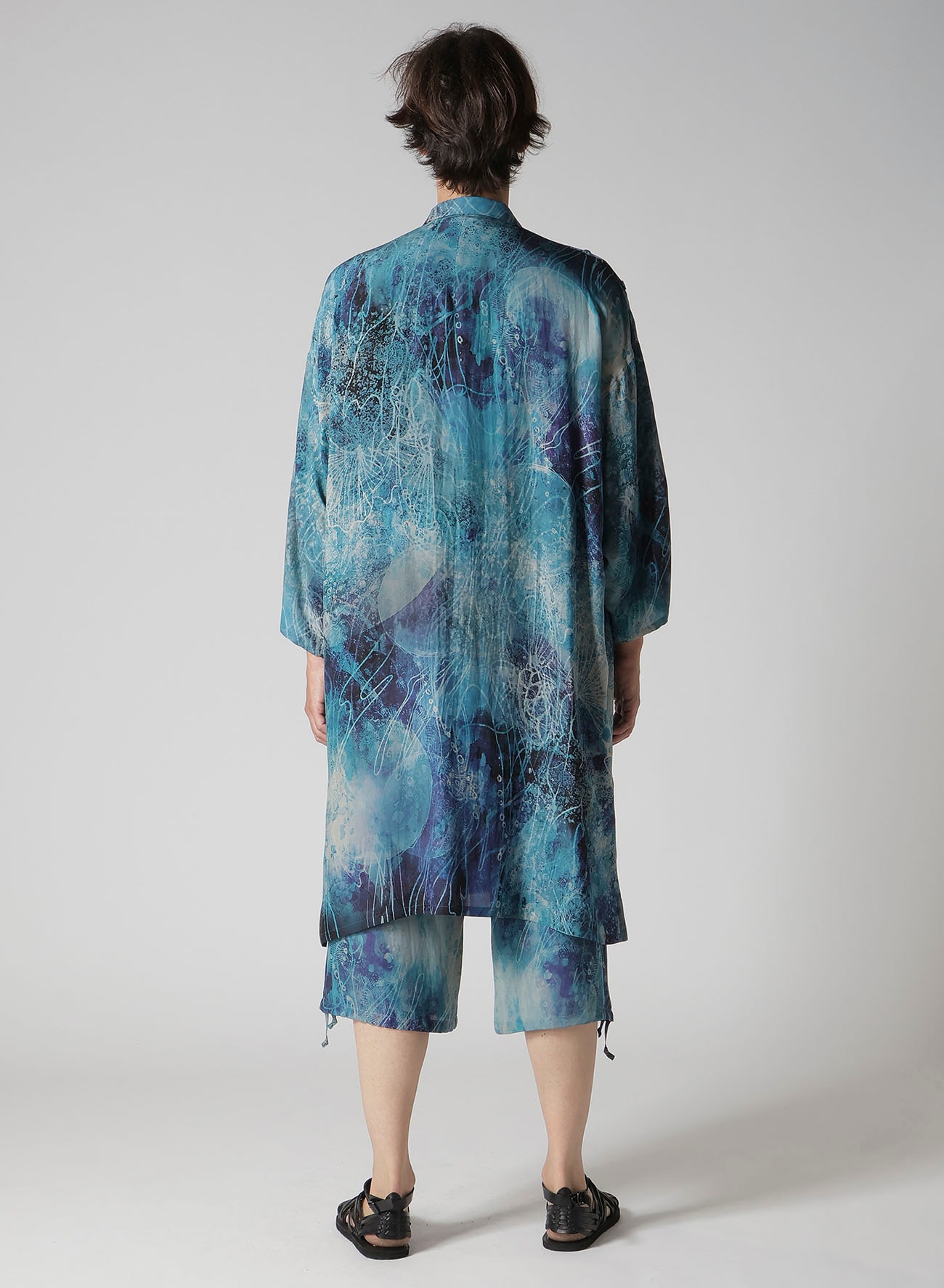 SEA PRINTED SHOULDER OPEN JACKET