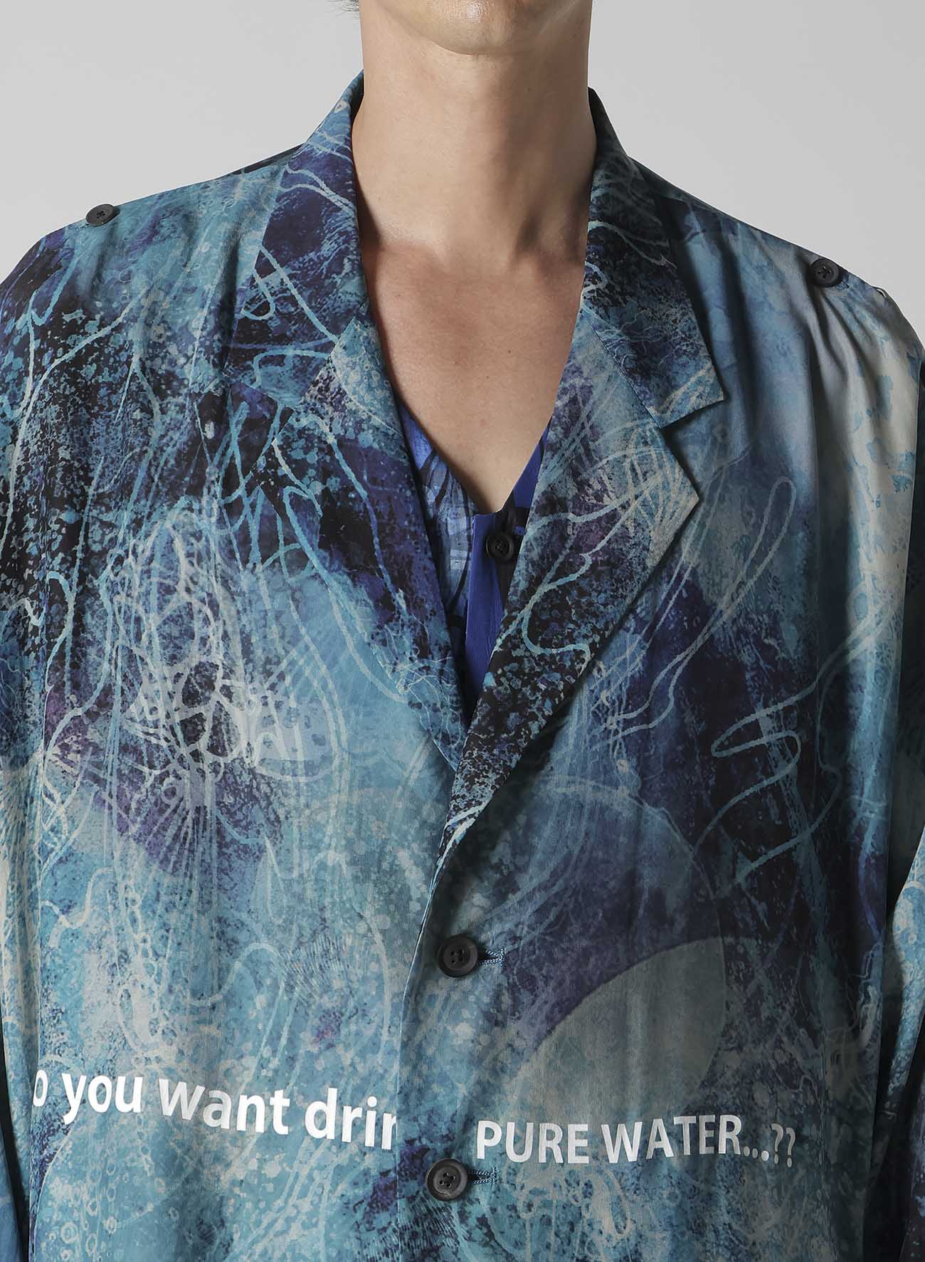 SEA PRINTED SHOULDER OPEN JACKET