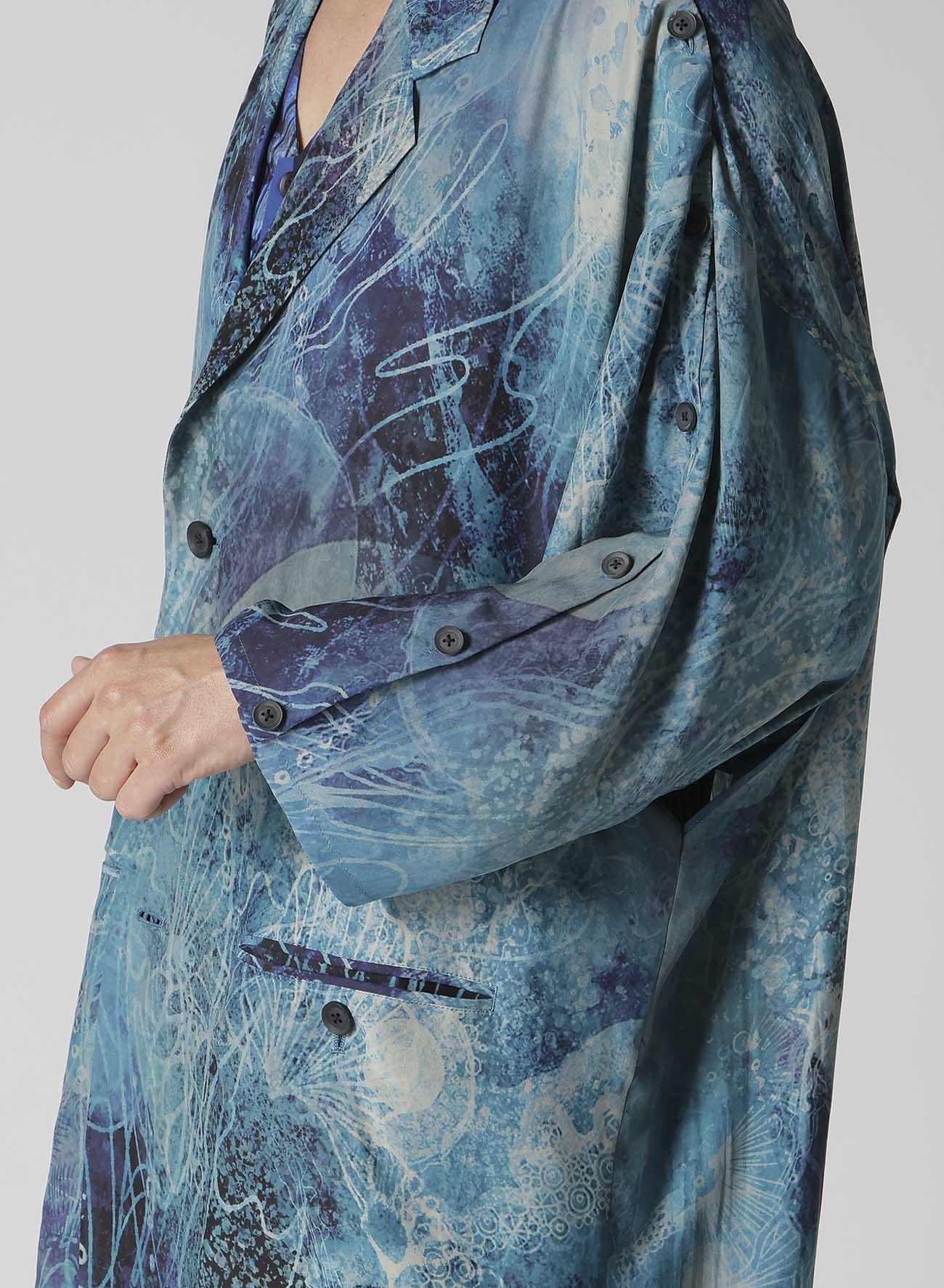SEA PRINTED SHOULDER OPEN JACKET