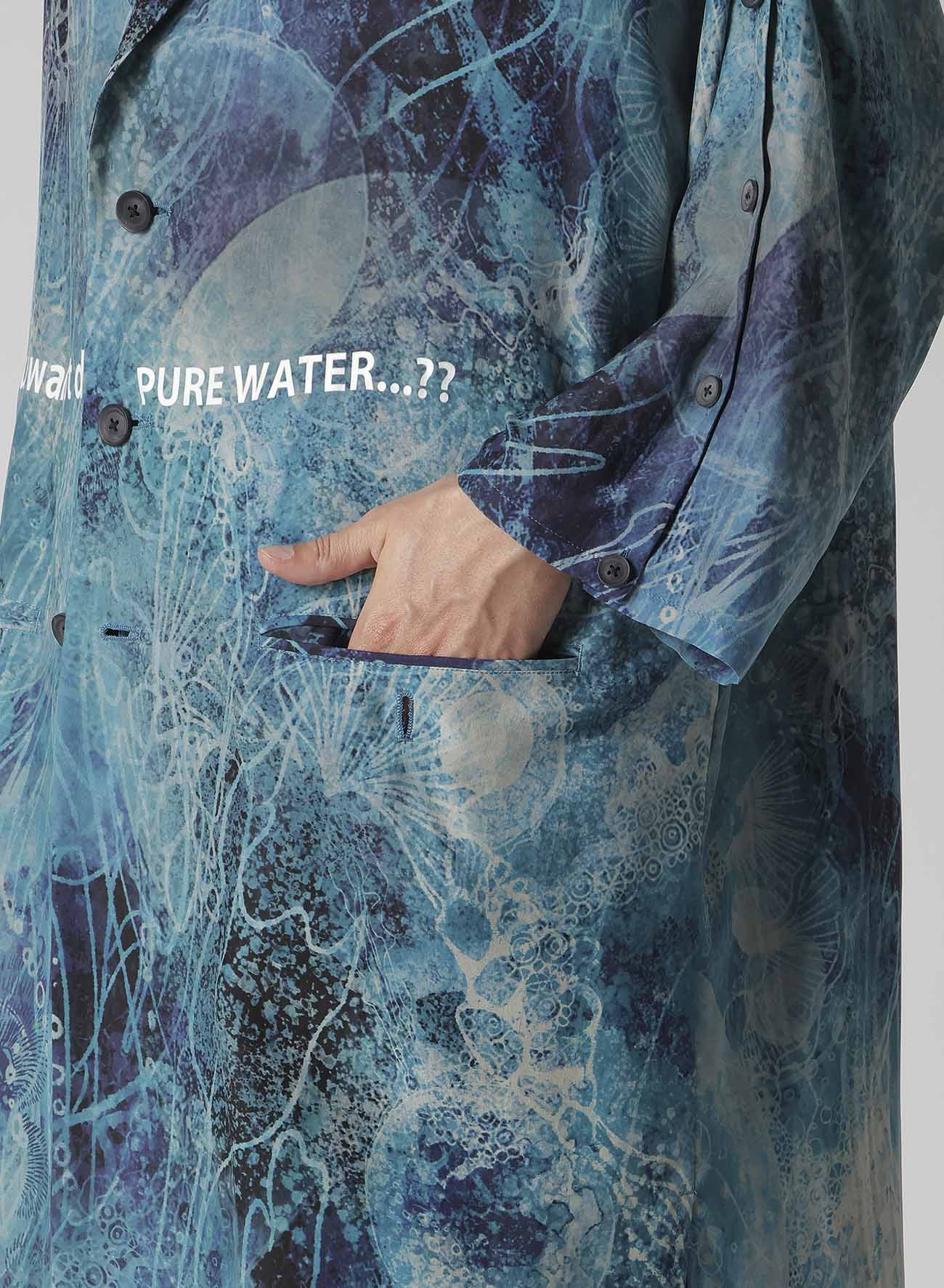 SEA PRINTED SHOULDER OPEN JACKET