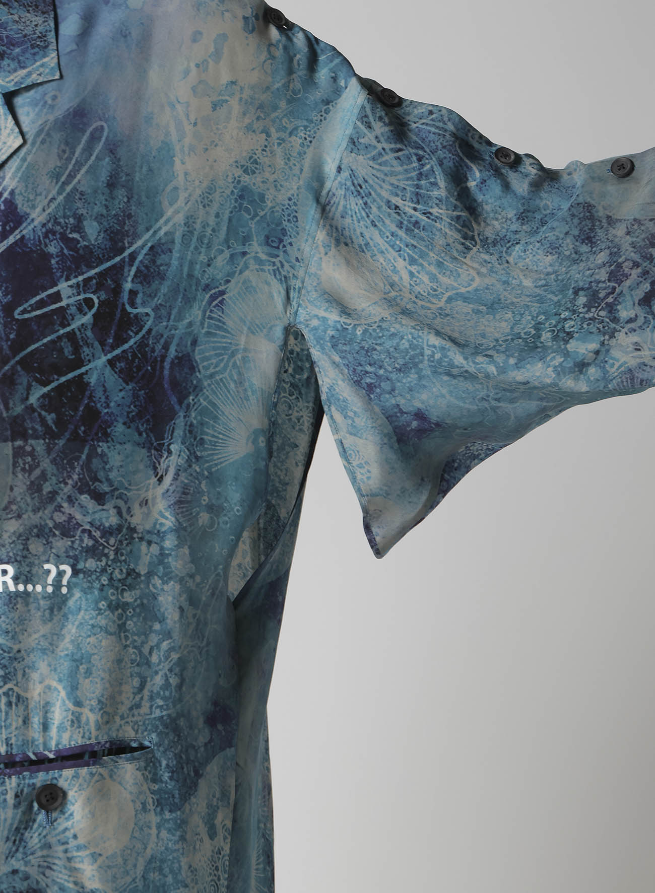 SEA PRINTED SHOULDER OPEN JACKET