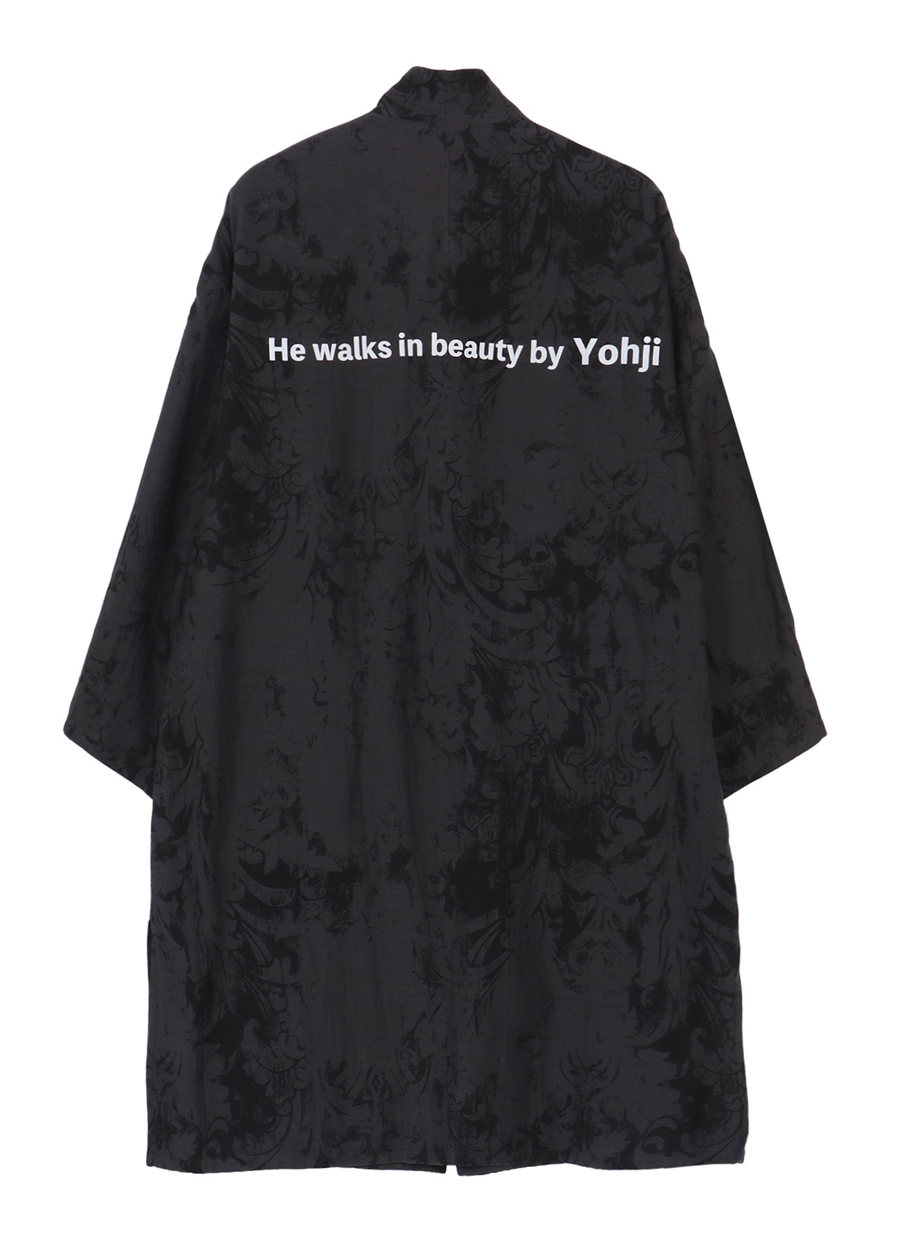 JACQUARD PATTERN MESSAGE PRINTED STAND JACKET