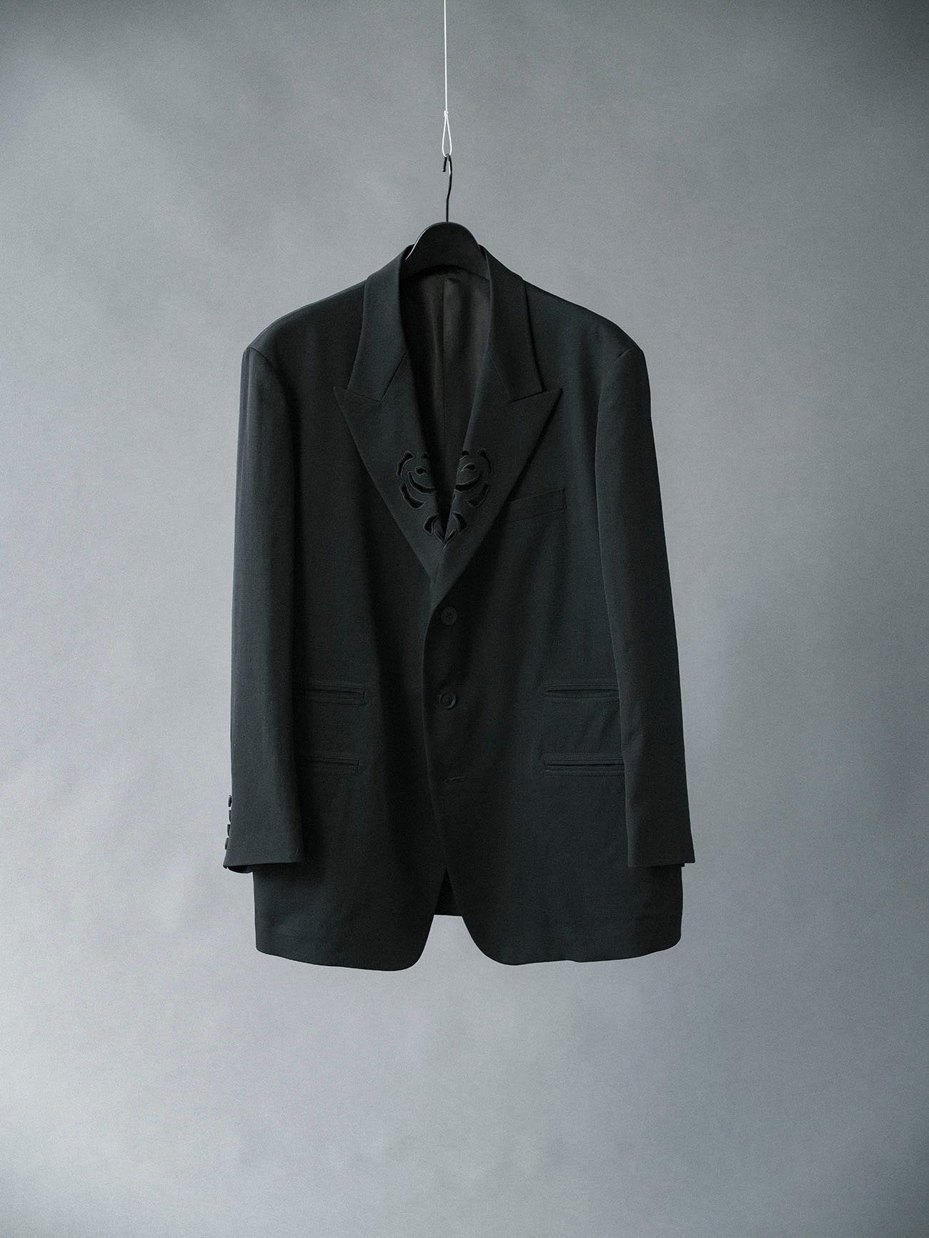 WOOL GABARDINE CUTWORK EMBROIDERY JACKET