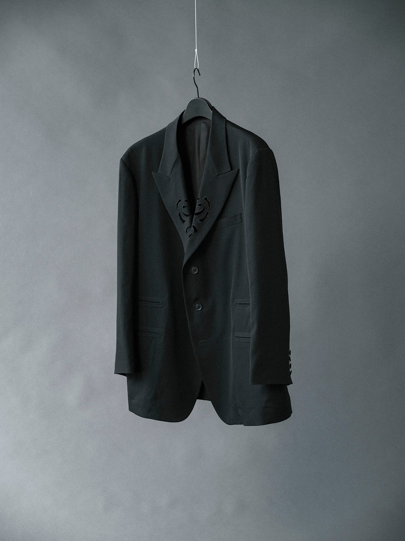 WOOL GABARDINE CUTWORK EMBROIDERY JACKET