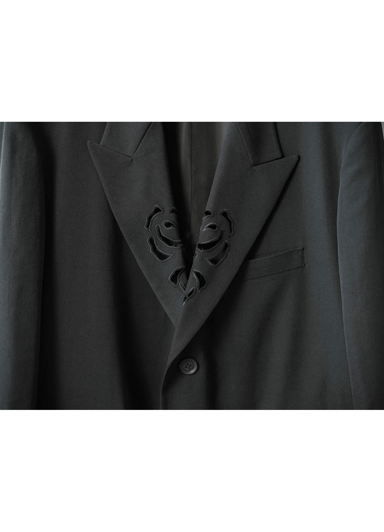 WOOL GABARDINE CUTWORK EMBROIDERY JACKET