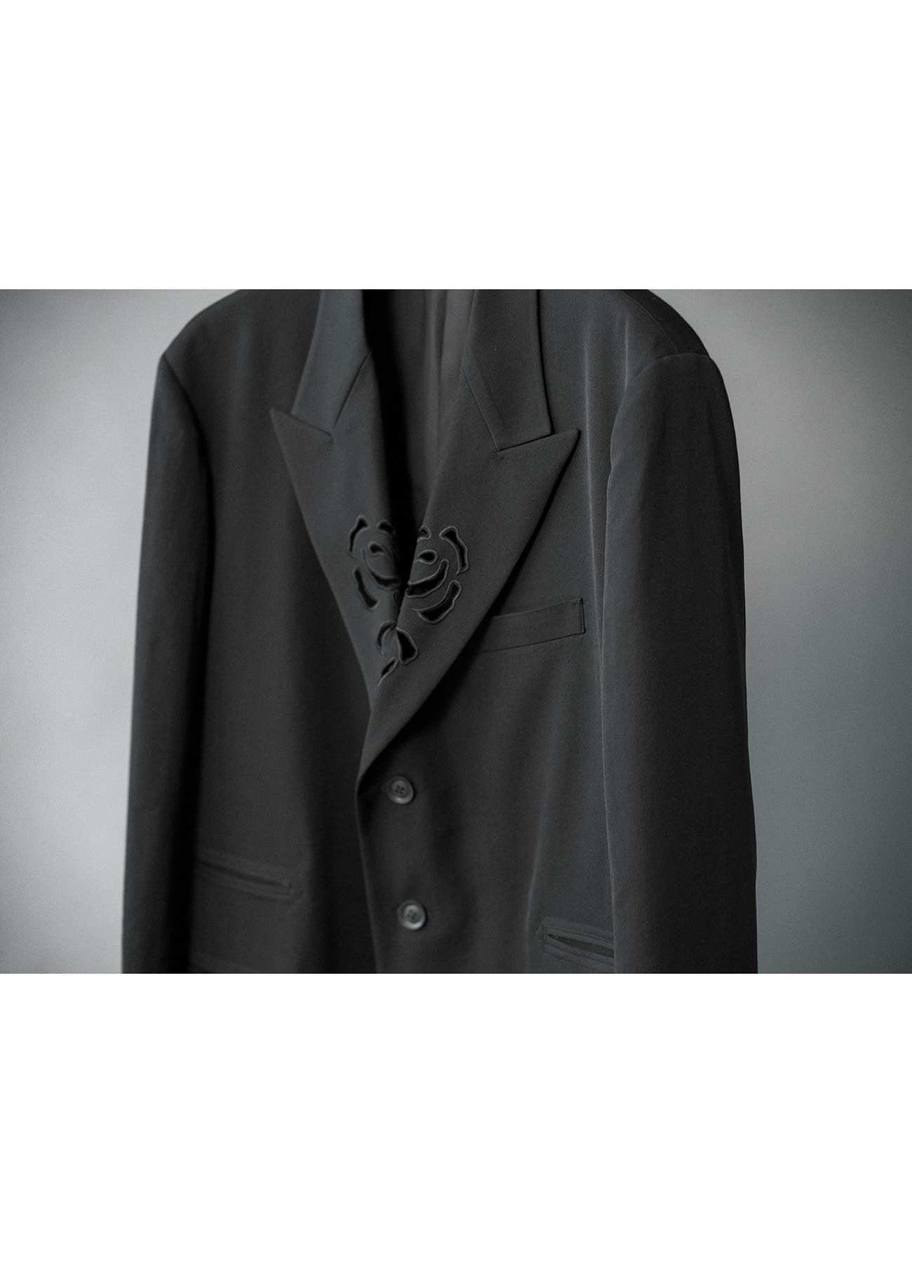 WOOL GABARDINE CUTWORK EMBROIDERY JACKET