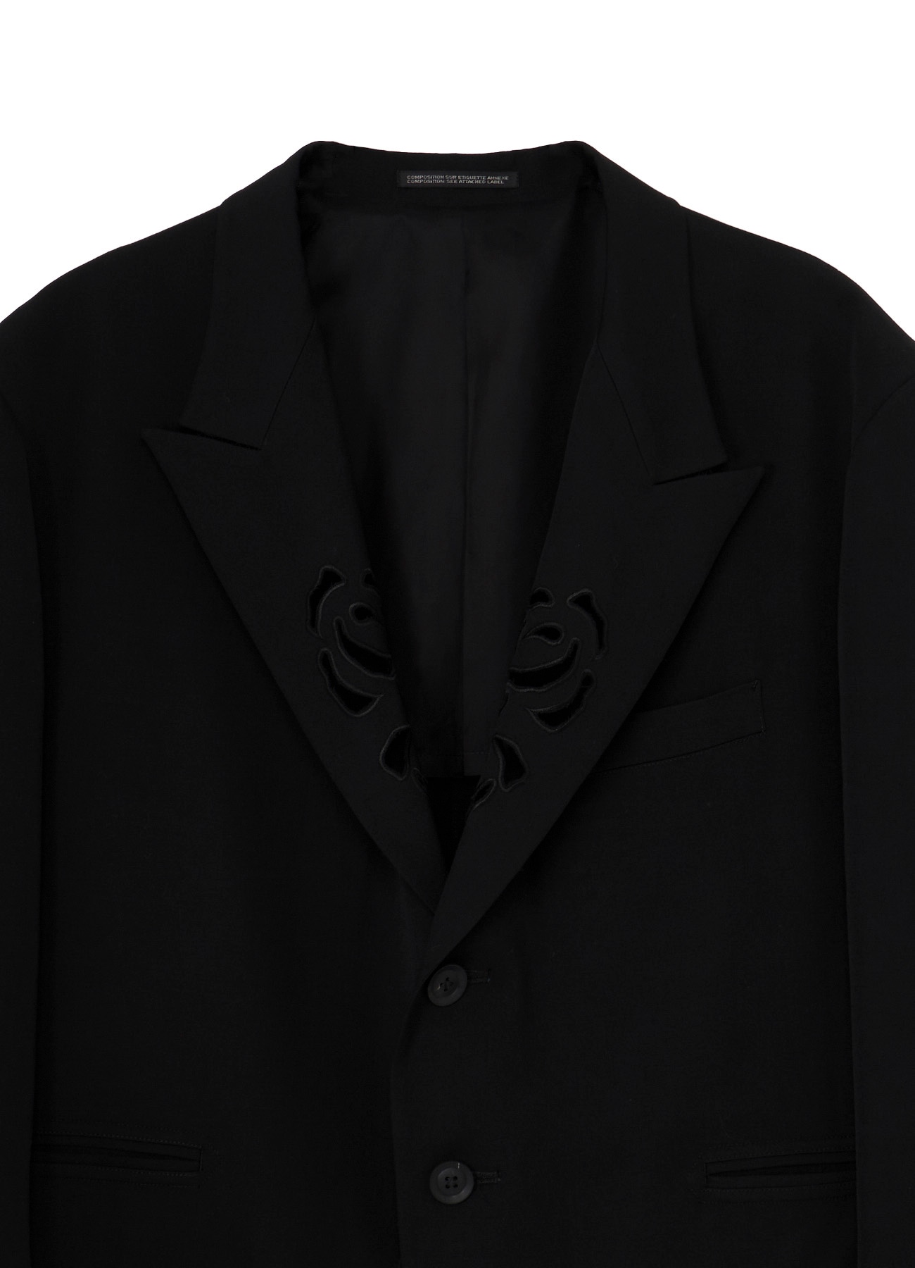 WOOL GABARDINE CUTWORK EMBROIDERY JACKET