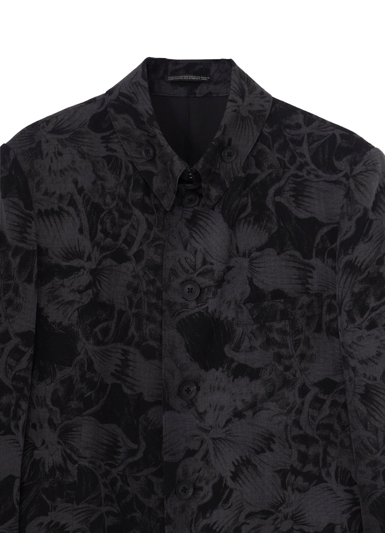WOOL GABARDINE FLORAL DISCHARGE-DYED 5BS JACKET
