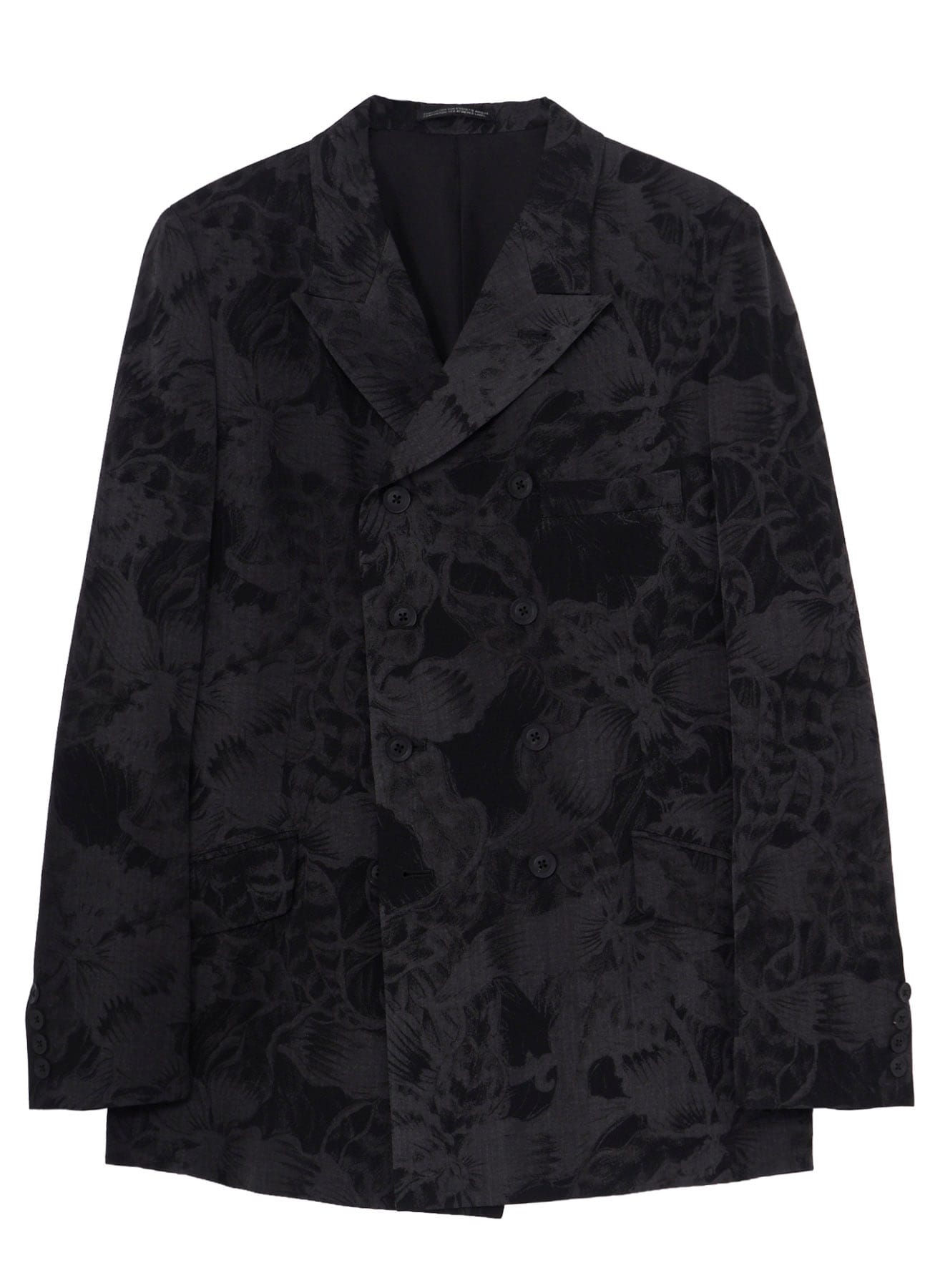 WOOL GABARDINE FLORAL DISCHARGE-DYED DOUBLE JACKET