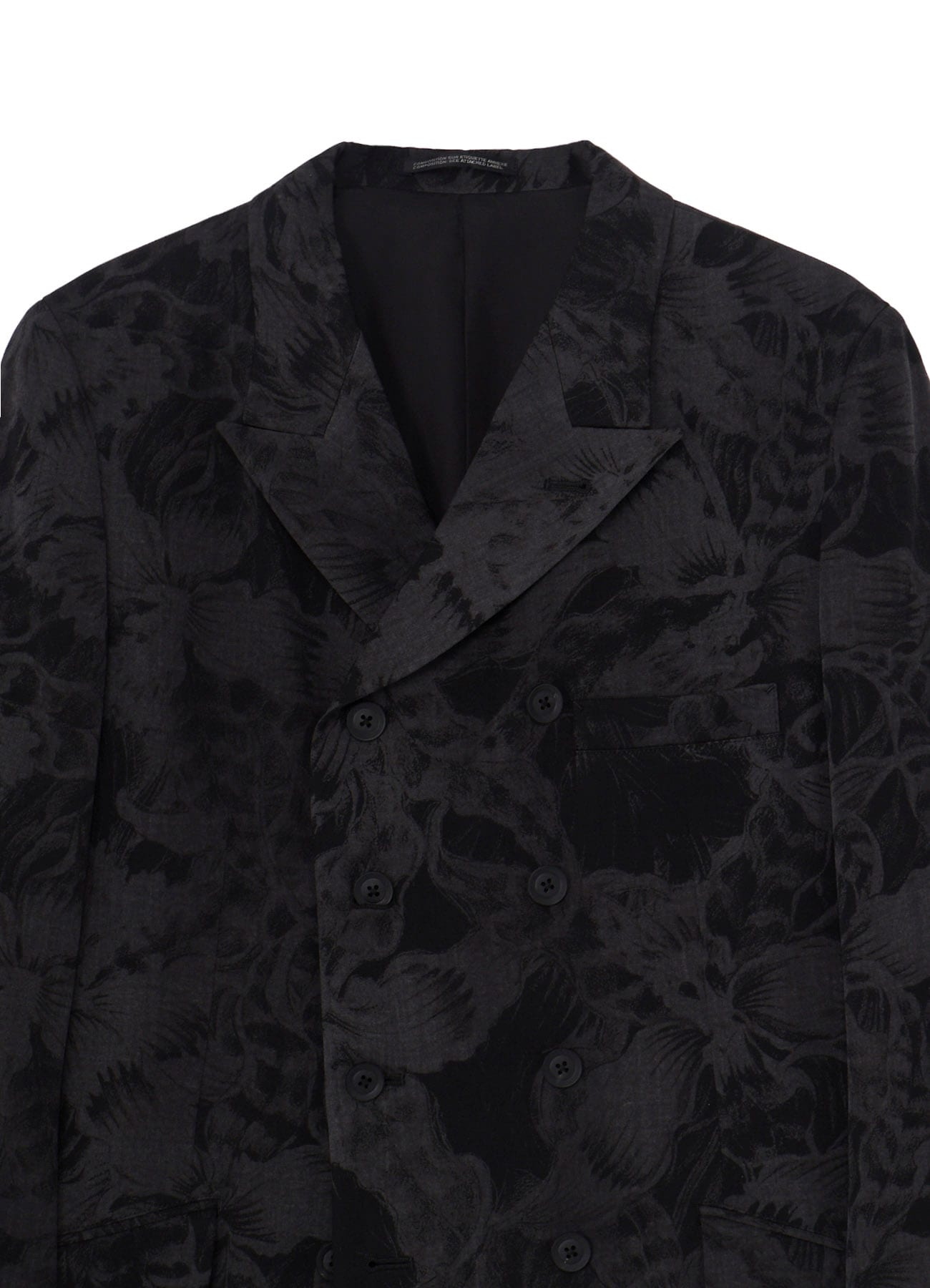 WOOL GABARDINE FLORAL DISCHARGE-DYED DOUBLE JACKET