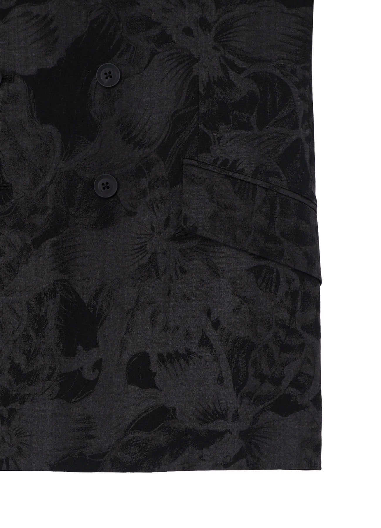 WOOL GABARDINE FLORAL DISCHARGE-DYED DOUBLE JACKET