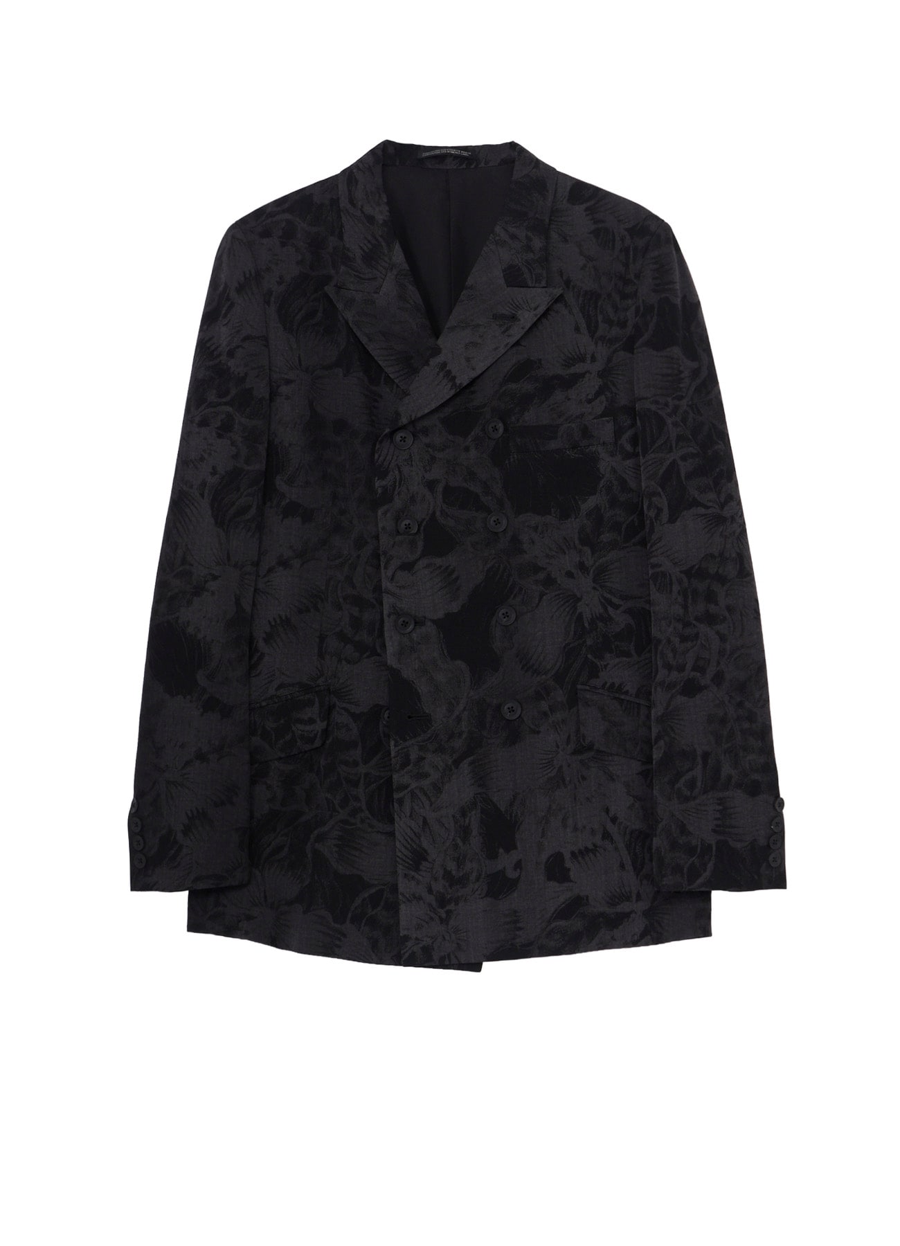 WOOL GABARDINE FLORAL DISCHARGE-DYED DOUBLE JACKET