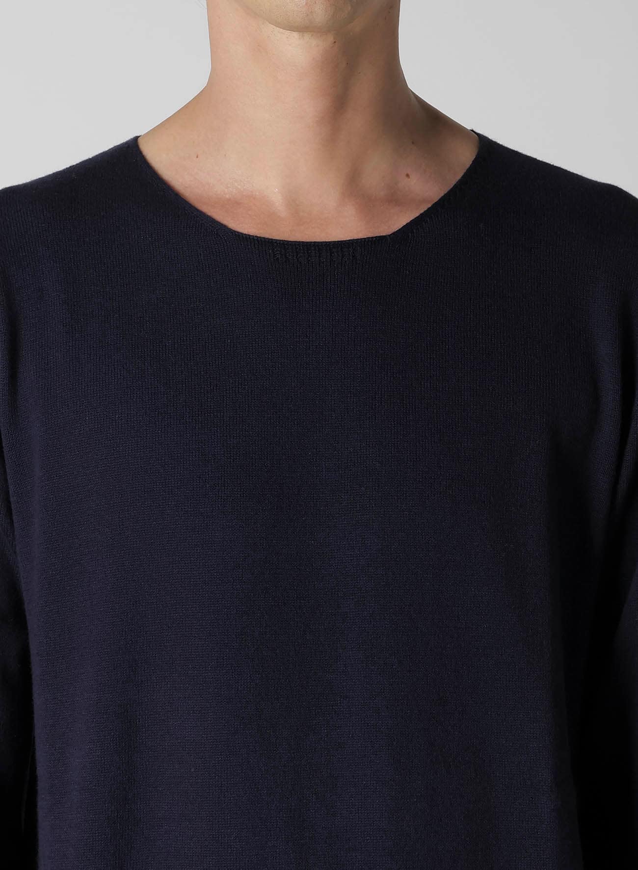 COTTON CASHMERE ROUND NECK PO KNIT