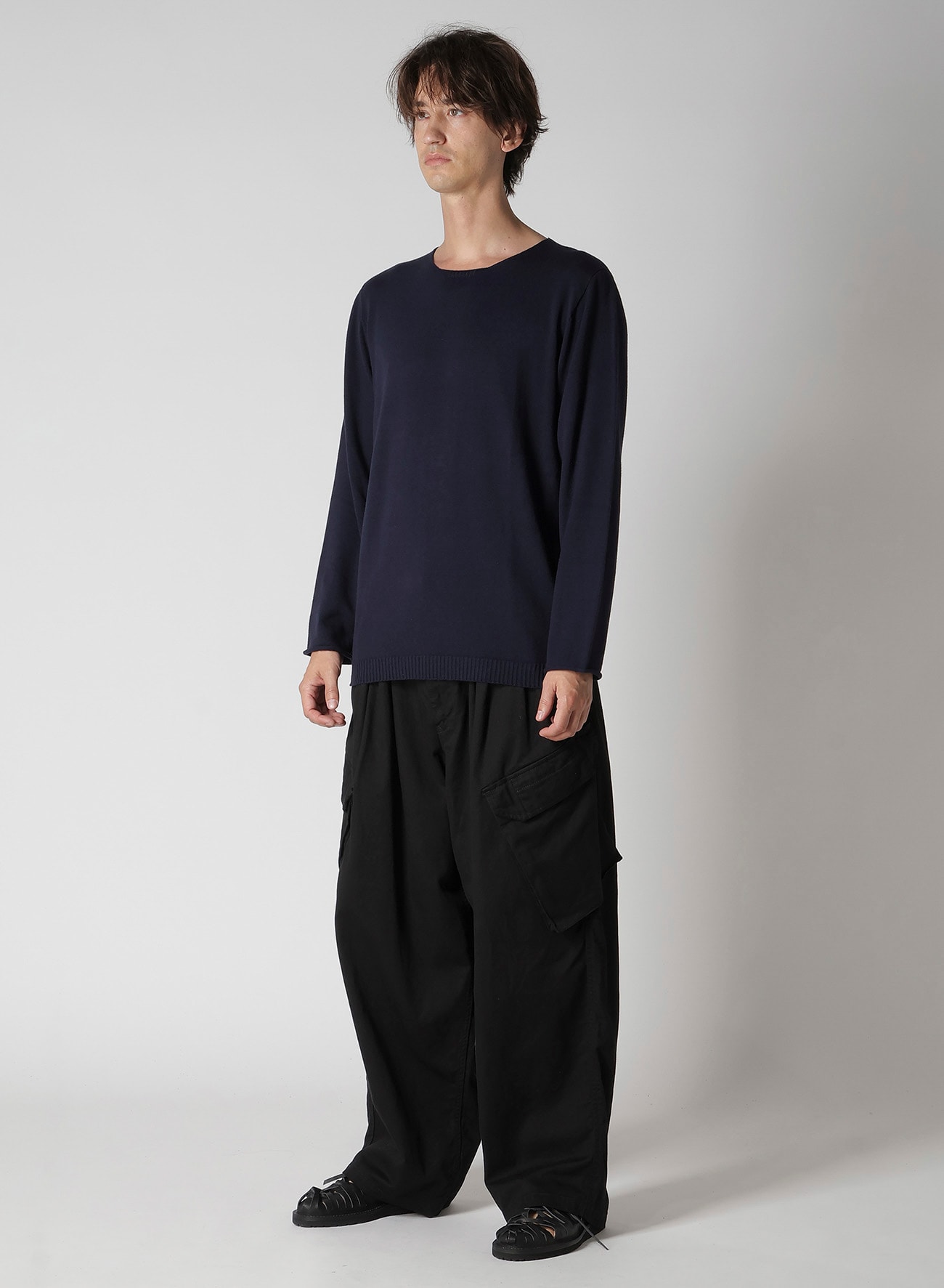 COTTON CASHMERE ROUND NECK PO KNIT