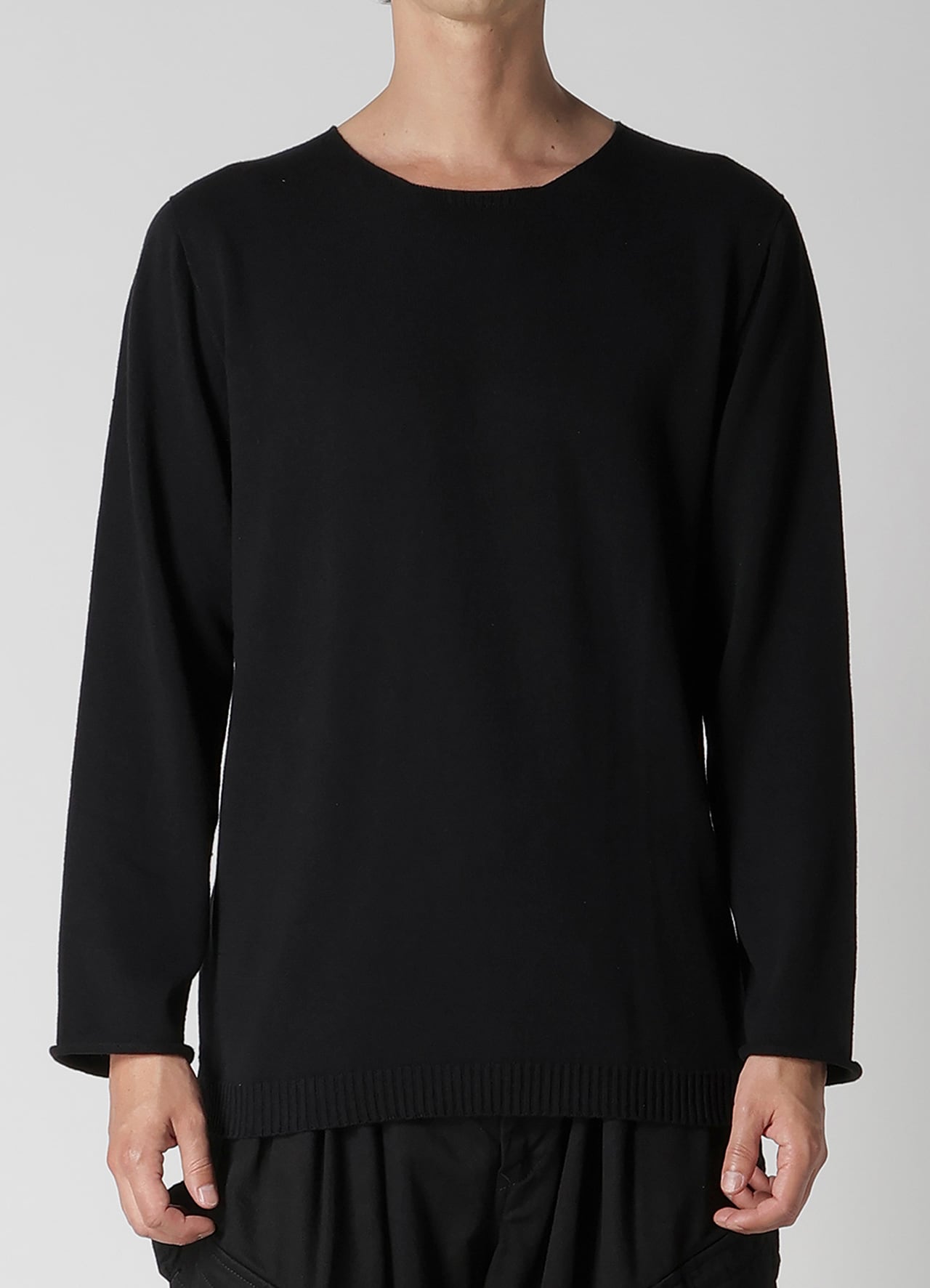 COTTON CASHMERE ROUND NECK PO KNIT