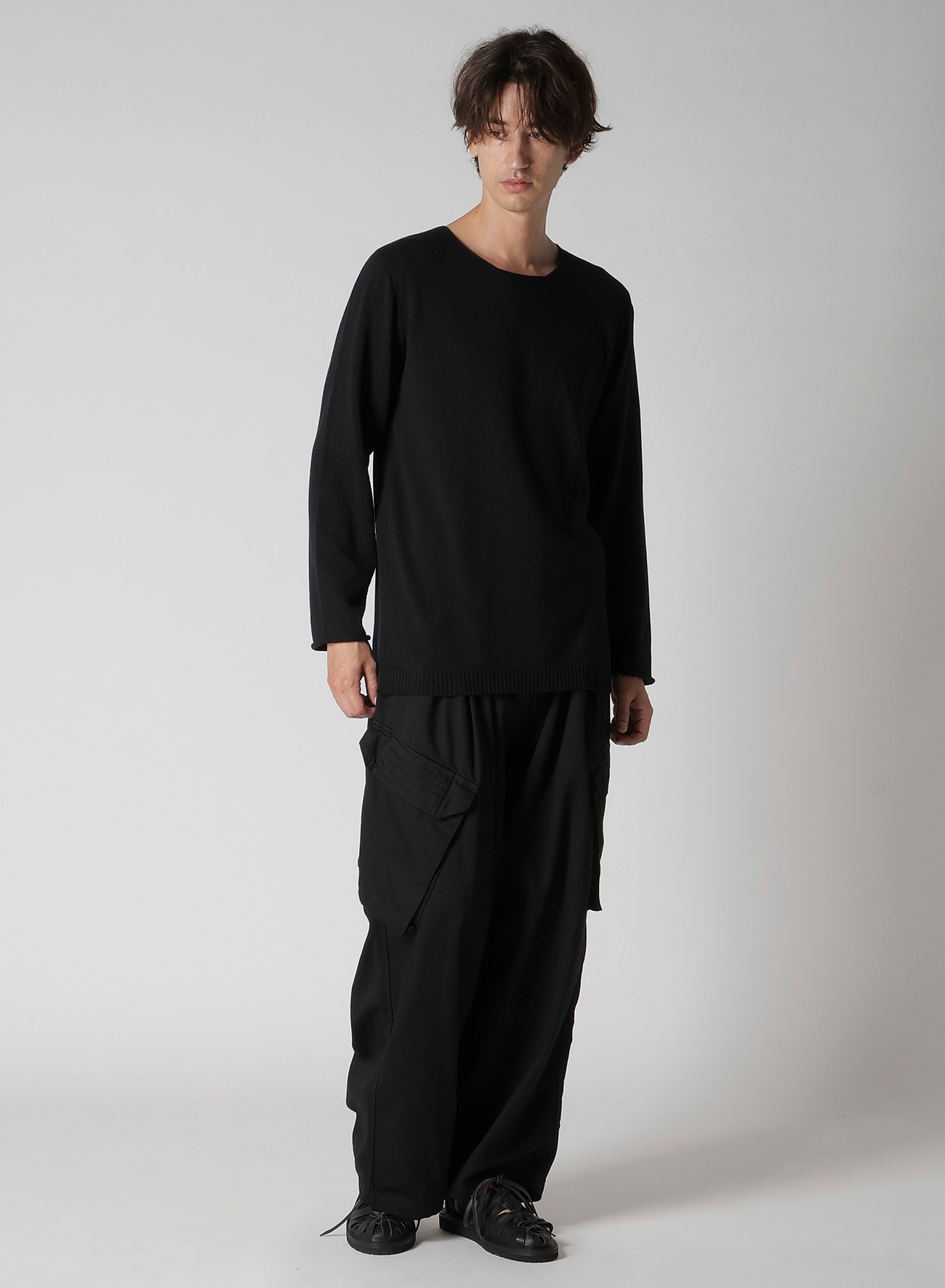 COTTON CASHMERE ROUND NECK PO KNIT