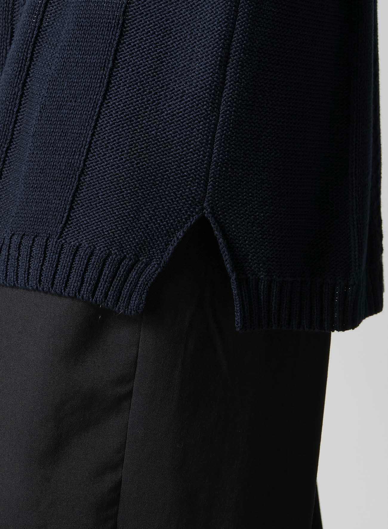 5G 1PLY OPENWORK RIB ROUND NECK PO