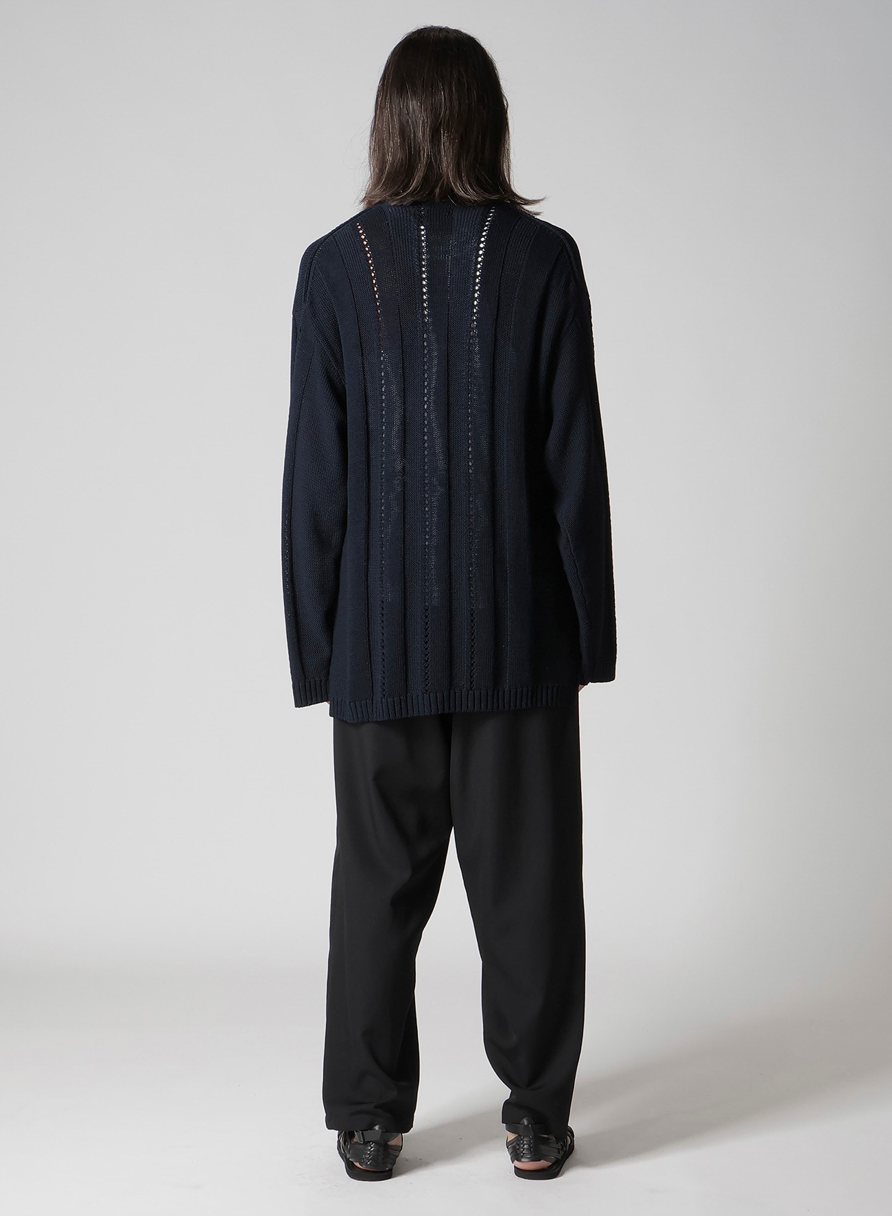 5G 1PLY OPENWORK RIB ROUND NECK PO