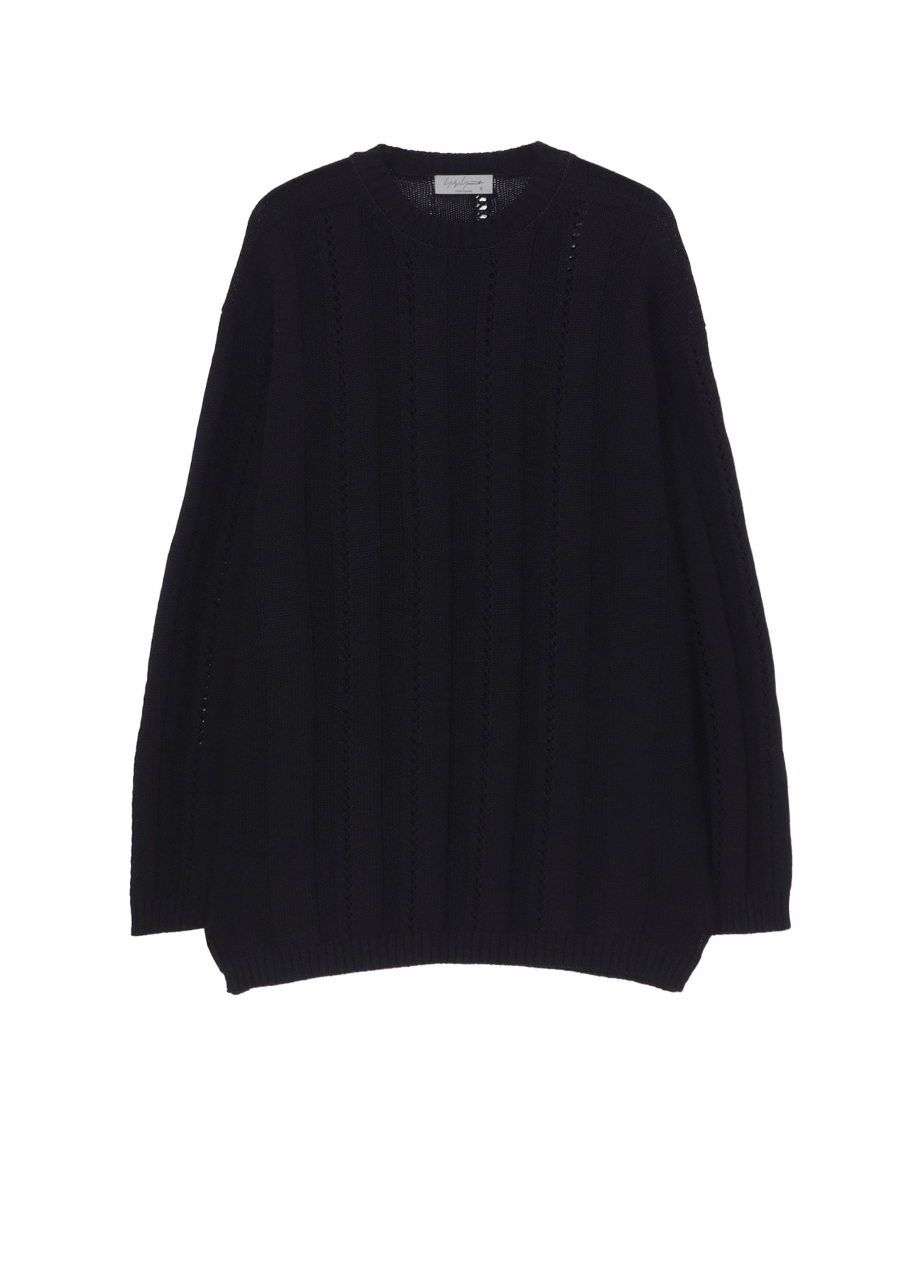 5G 1PLY OPENWORK RIB ROUND NECK PO