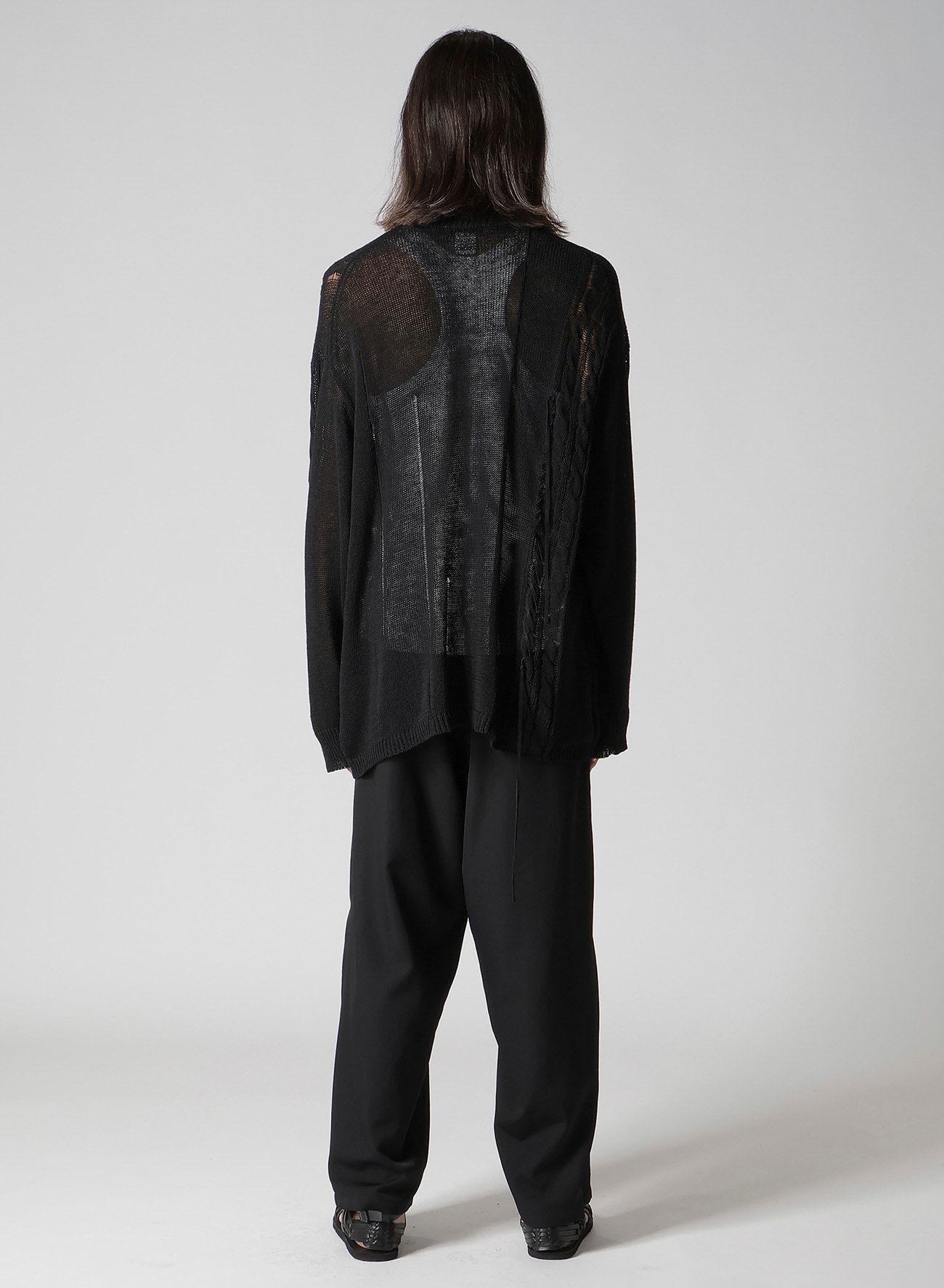 5G 2PLY DROP STITCH ROUND NECK LEATHER S PO