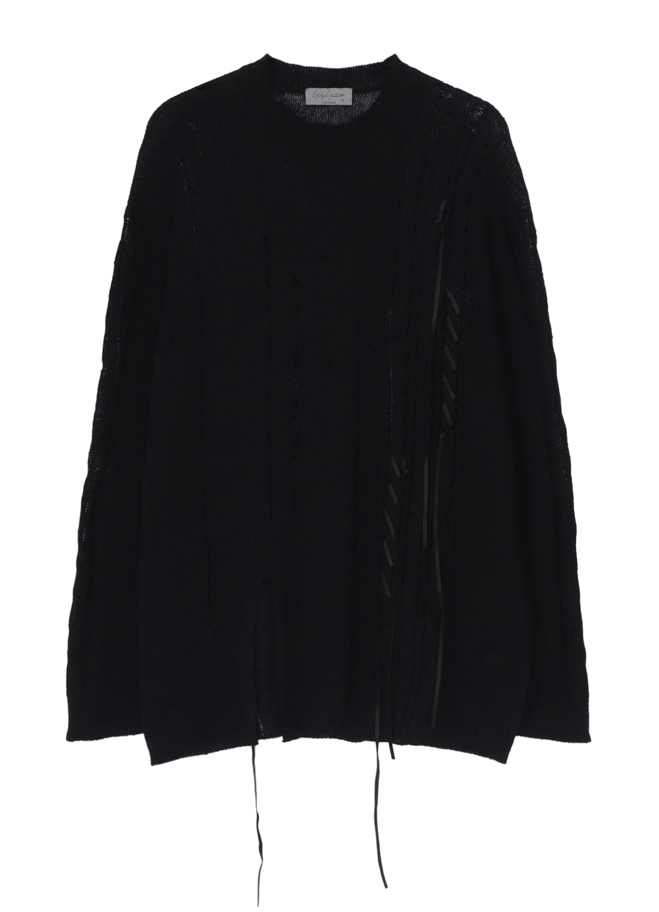 5G 2PLY DROP STITCH ROUND NECK LEATHER S PO