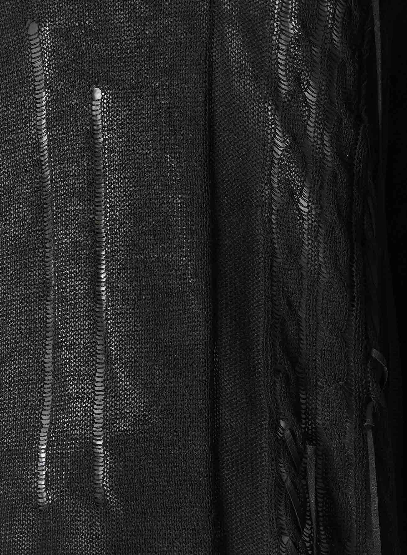 5G 2PLY DROP STITCH ROUND NECK LEATHER S PO