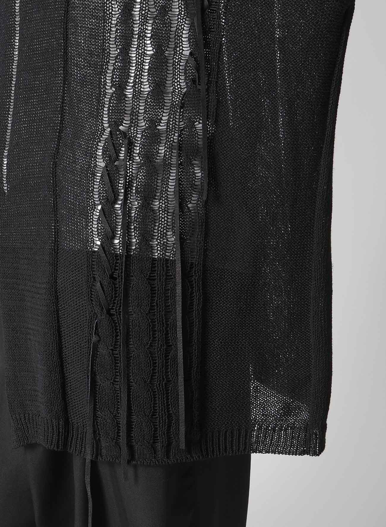 5G 2PLY DROP STITCH ROUND NECK LEATHER S PO