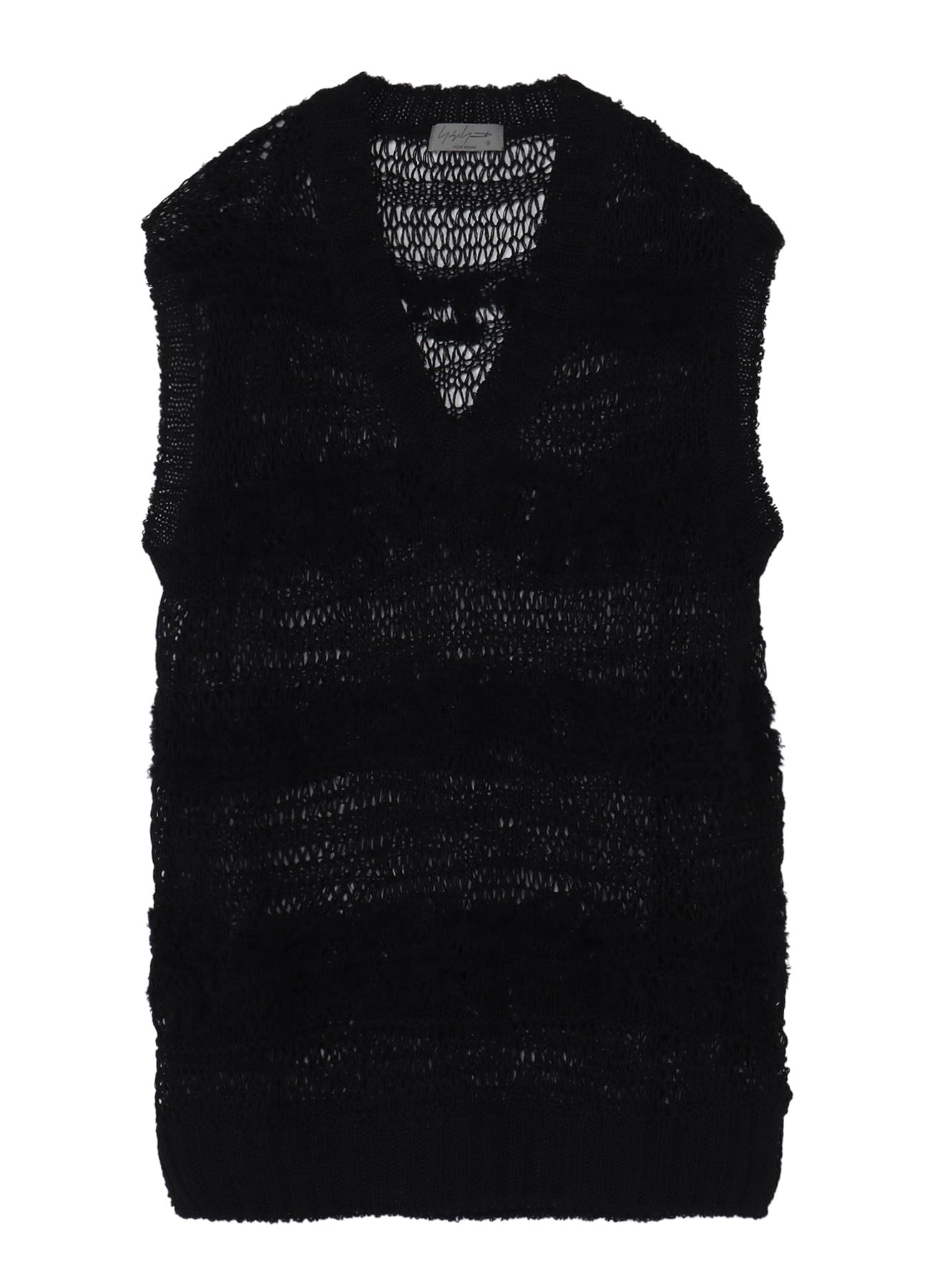 5G 2PLY DROP KNIT STRIPE V NECK PATTERN VEST