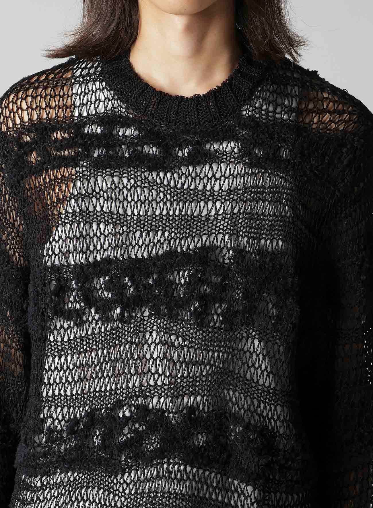 5G 2PLY DROP KNIT STRIPE ROUND NECK PATTERN PO