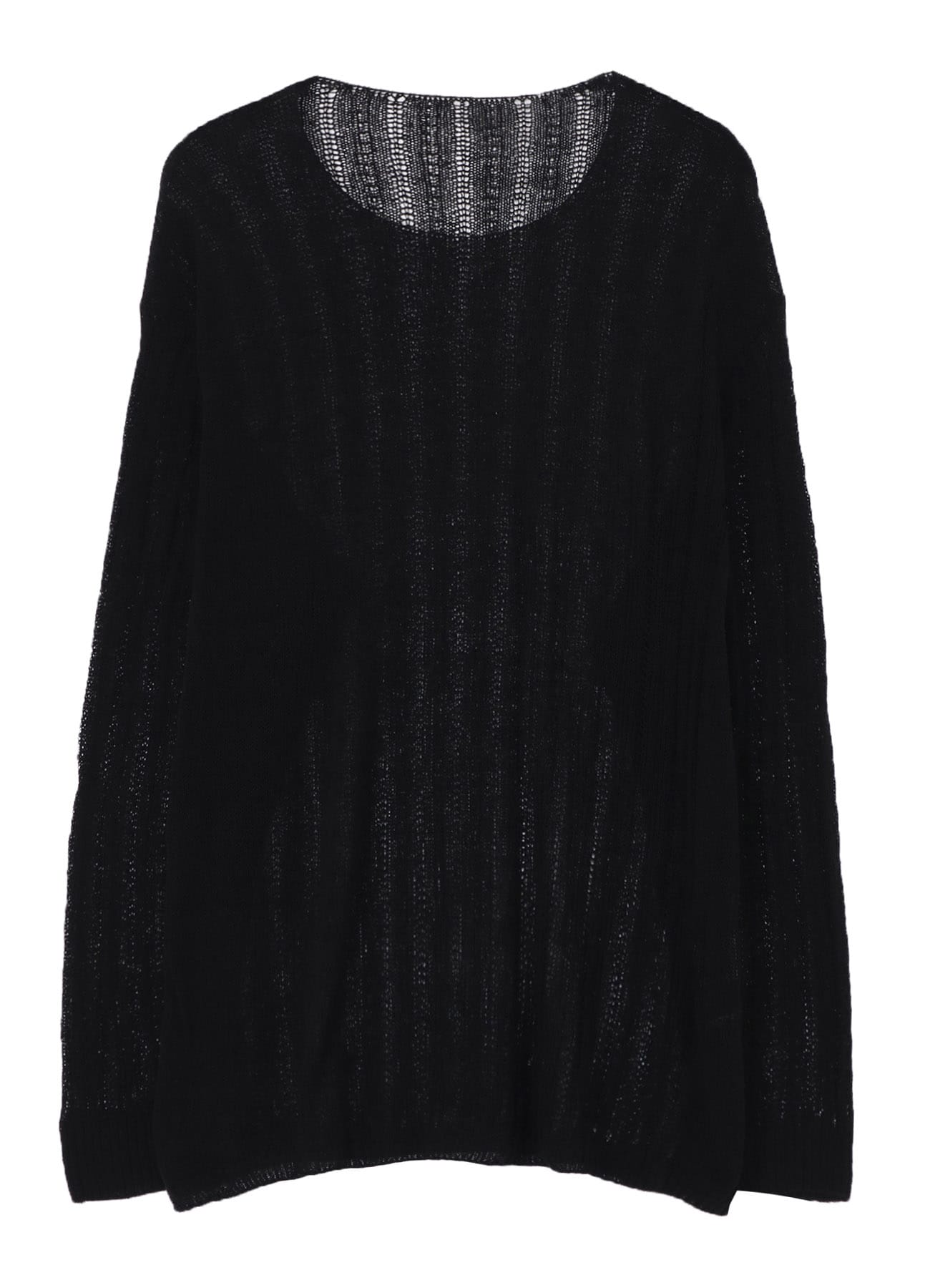 7G 1PLY PS+POST STITCH ROUND NECK PULL OVER