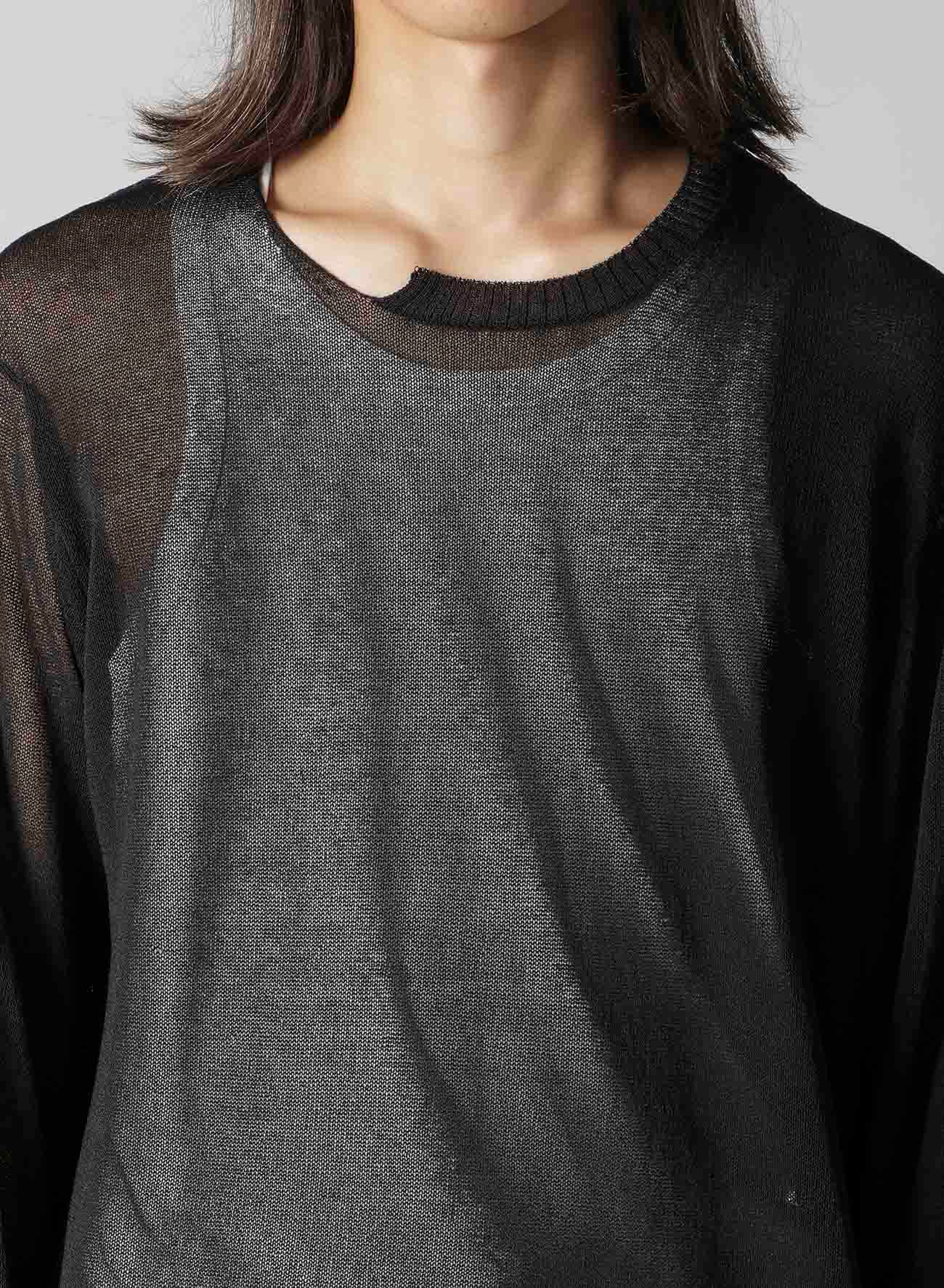 10G 1PLY PLAIN STITCH ROUND NECK STITCH DETAIL PO