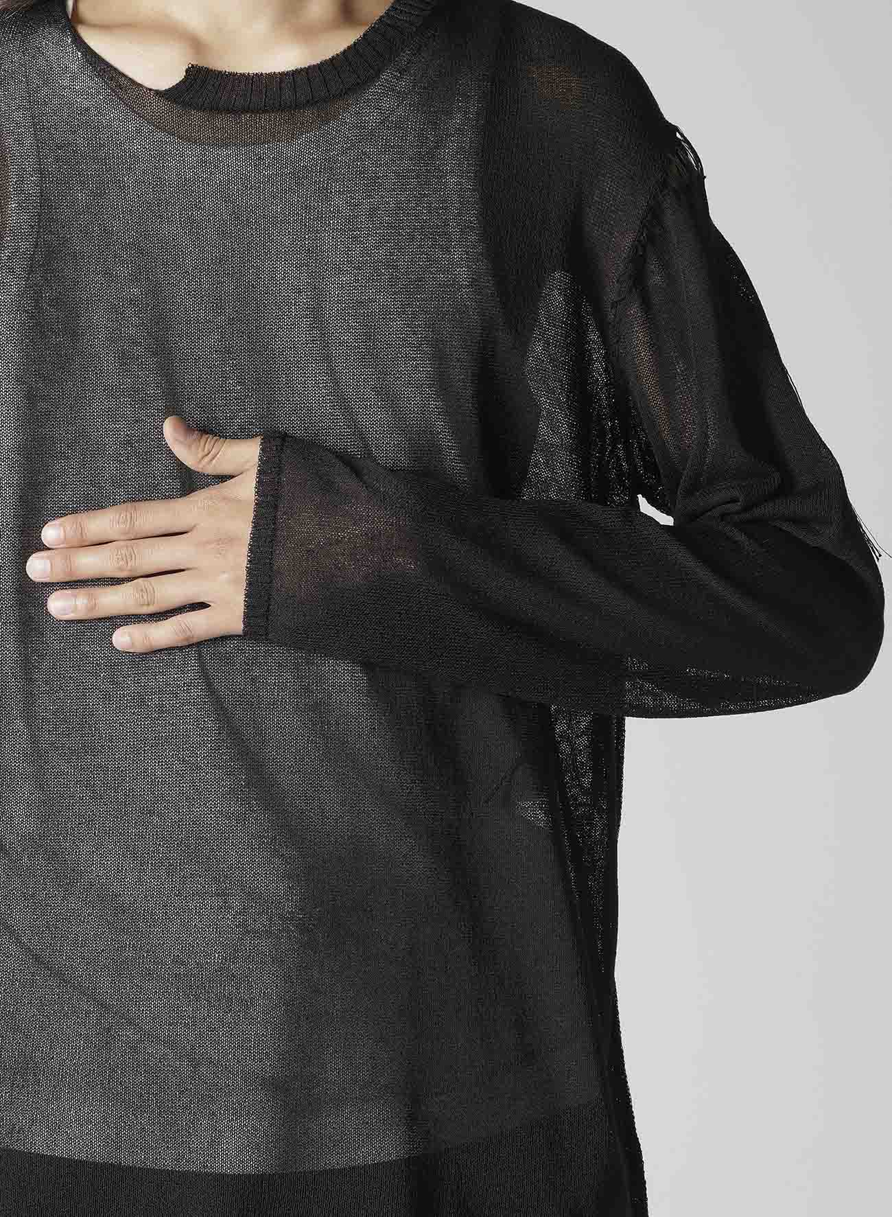 10G 1PLY PLAIN STITCH ROUND NECK STITCH DETAIL PO