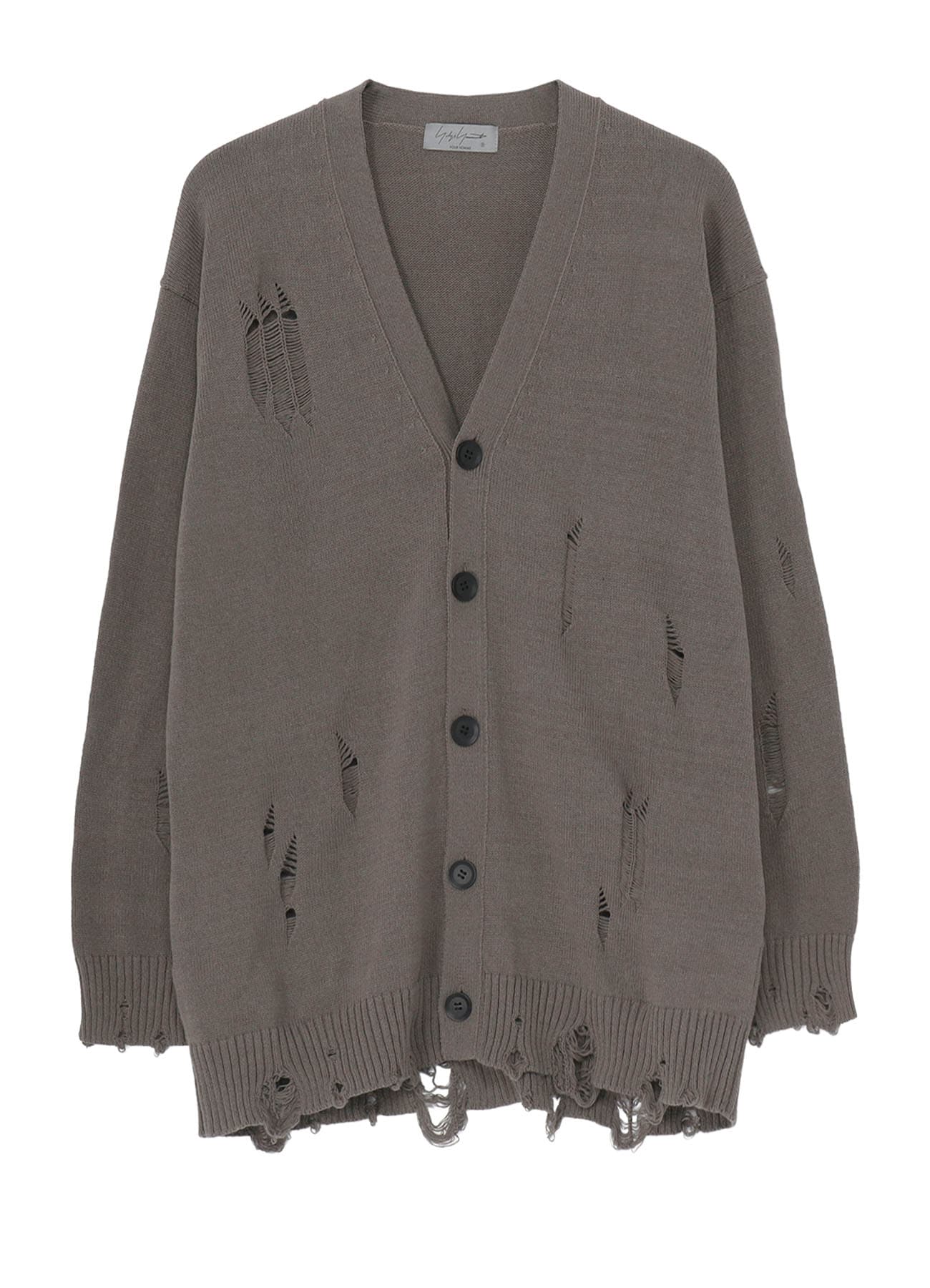 7G 1PLY PLAIN STITCH DROP NEEDLE V NECK CARDIGAN