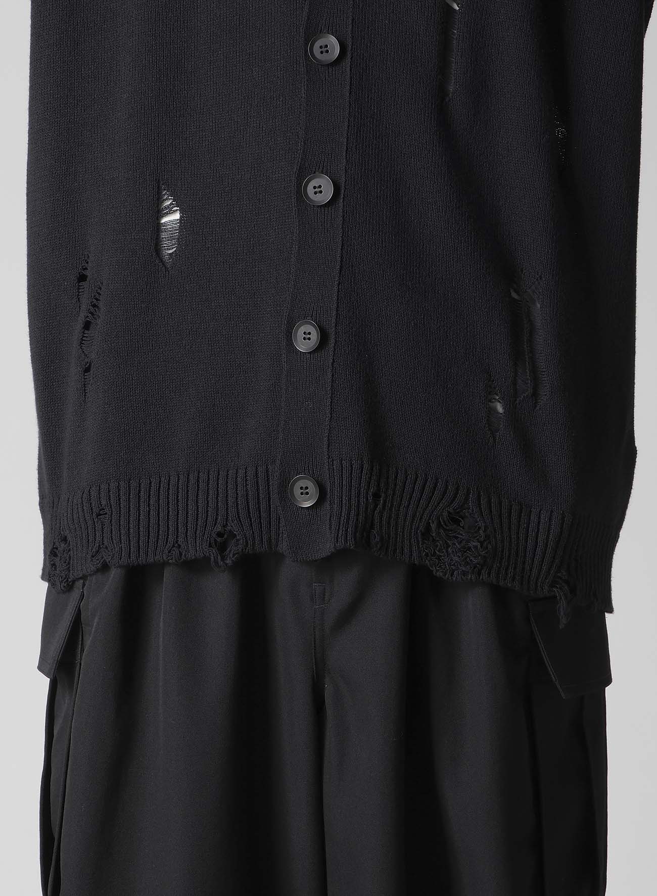 7G 1PLY PLAIN STITCH DROP NEEDLE V NECK CARDIGAN