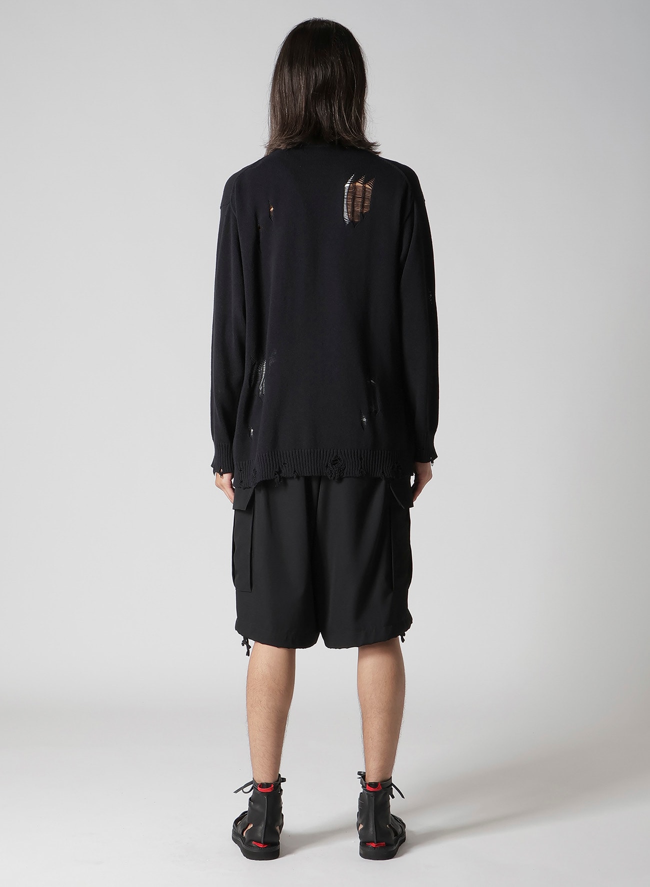 7G 1PLY PLAIN STITCH DROP NEEDLE V NECK CARDIGAN