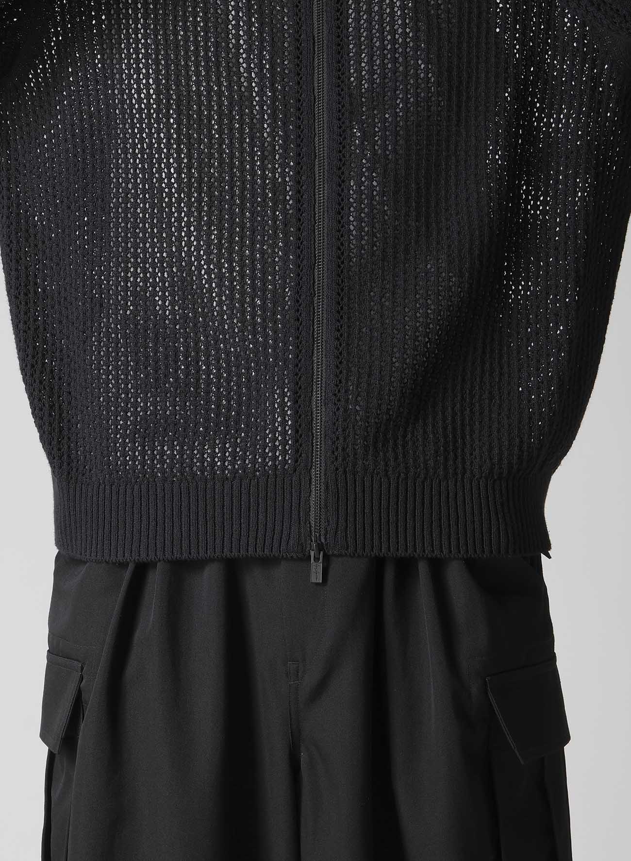 7G 1PLY OPENWORK ZIP BLOUSON