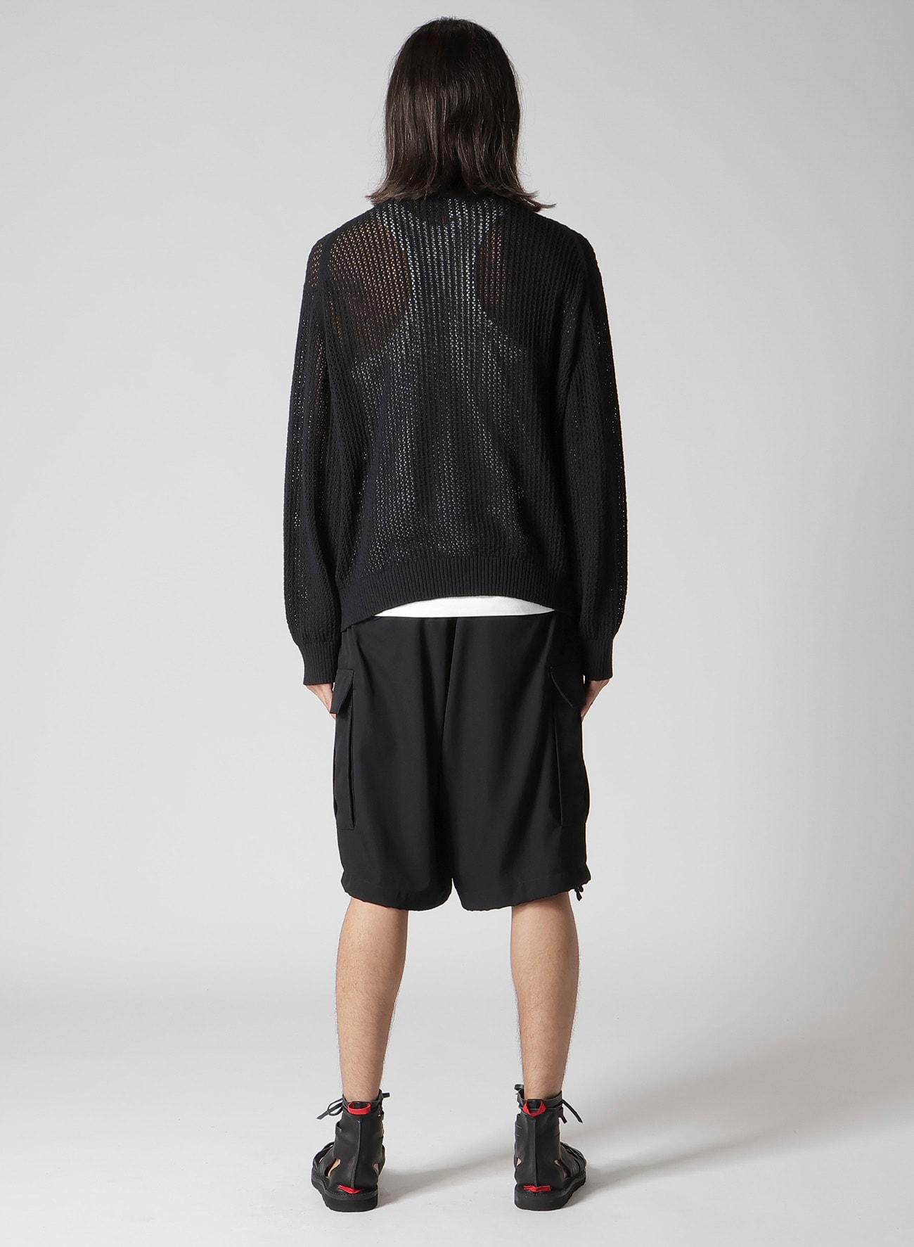 7G 1PLY OPENWORK ZIP BLOUSON