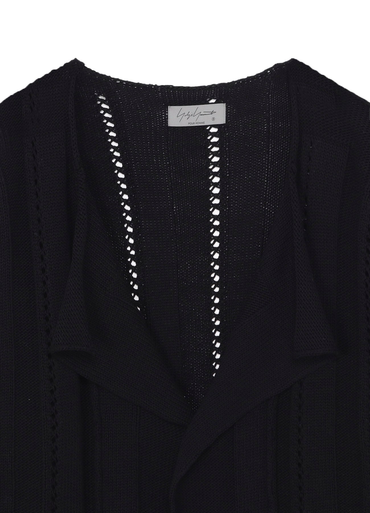 5G 1PLY OPENWORK RIB CARDIGAN