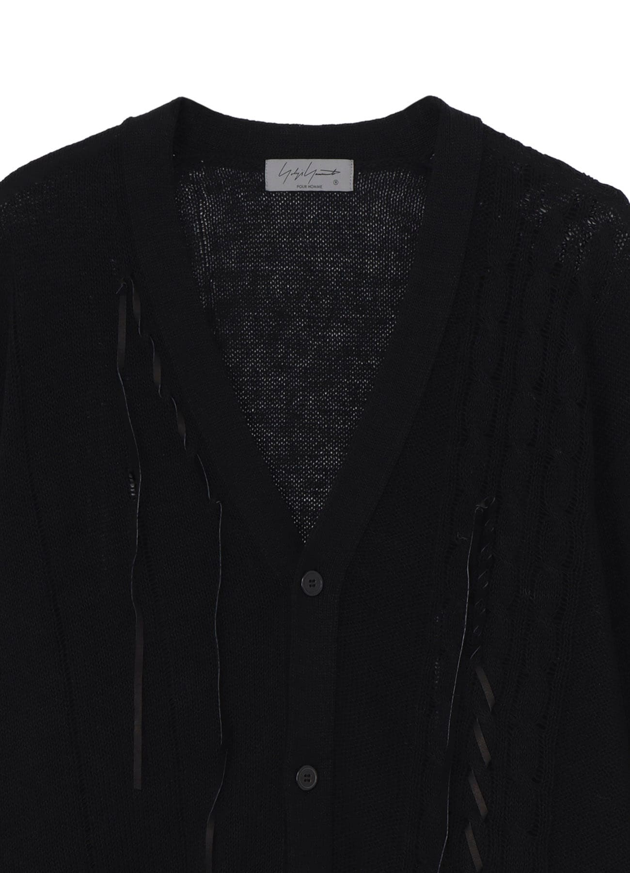 5G 2PLY DROP STITCH LEATHER STRING V NECK CD