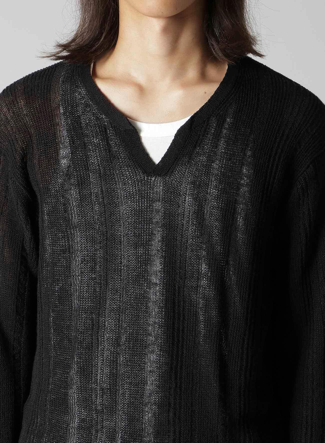 10G 1PLY DROP NEEDLE HALF CD CARDIGAN