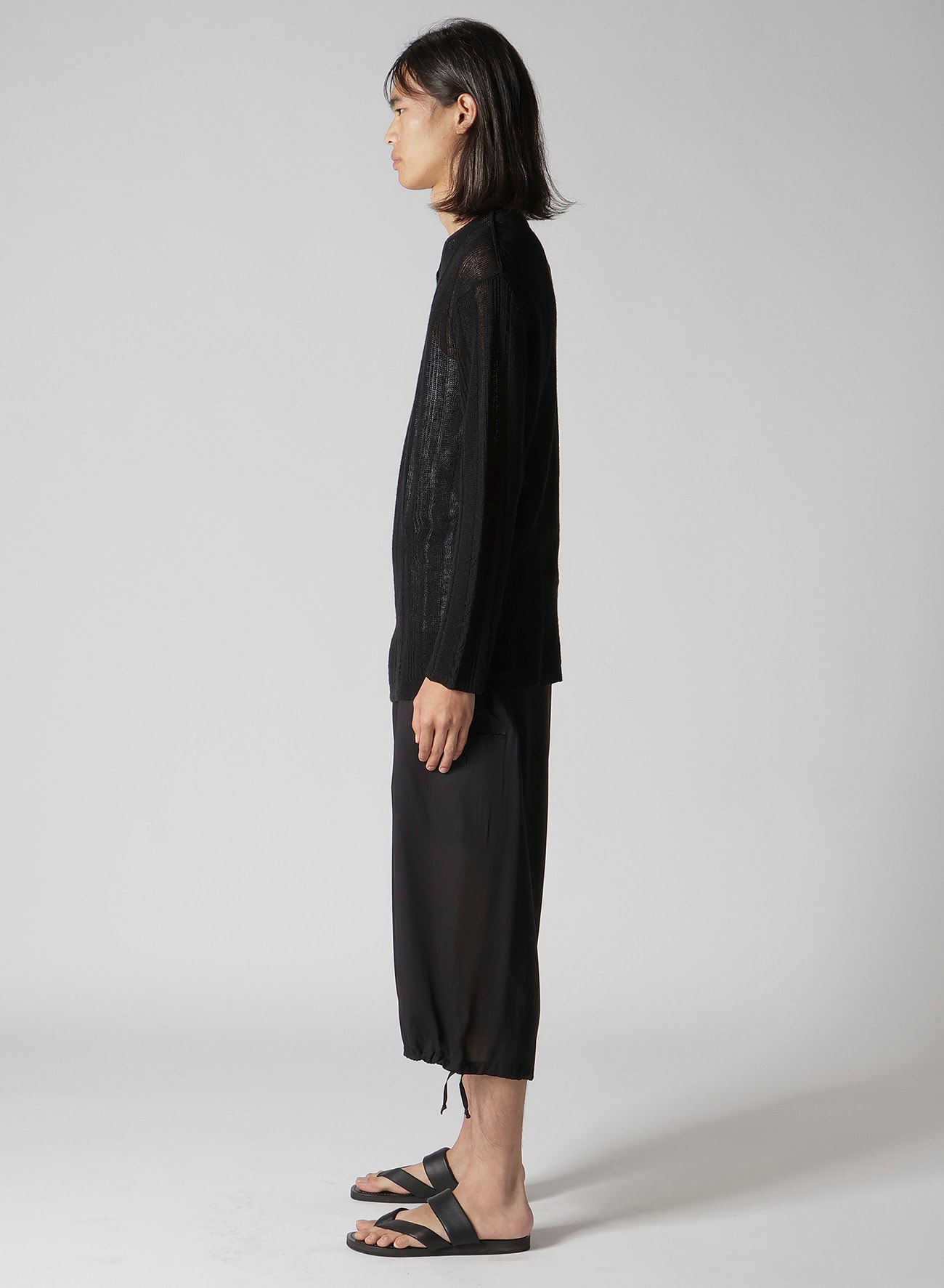 10G 1PLY DROP NEEDLE HALF CD CARDIGAN