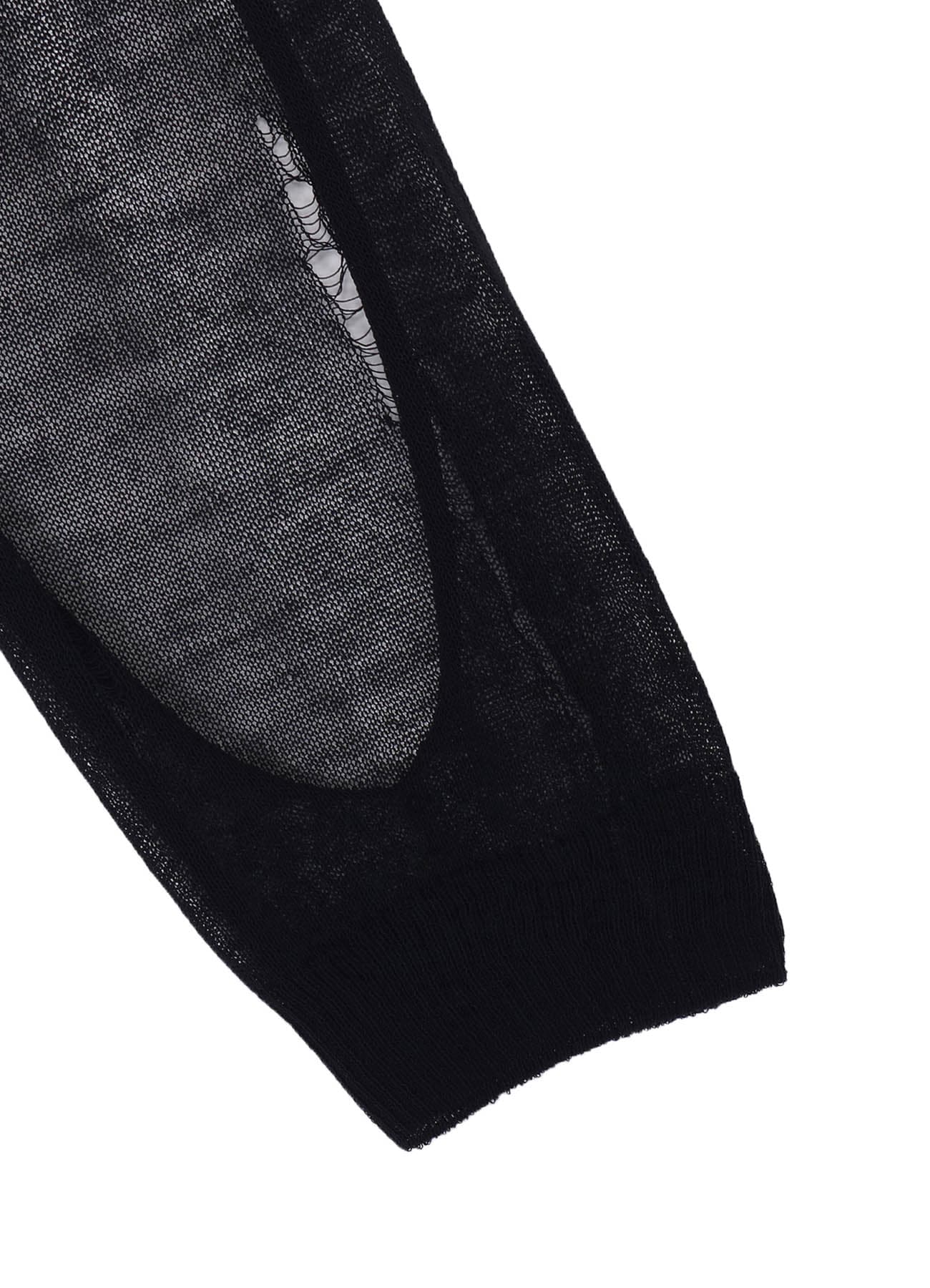 OPENWORK+HOLE DAMAGED ROUND NECK CARDIGAN