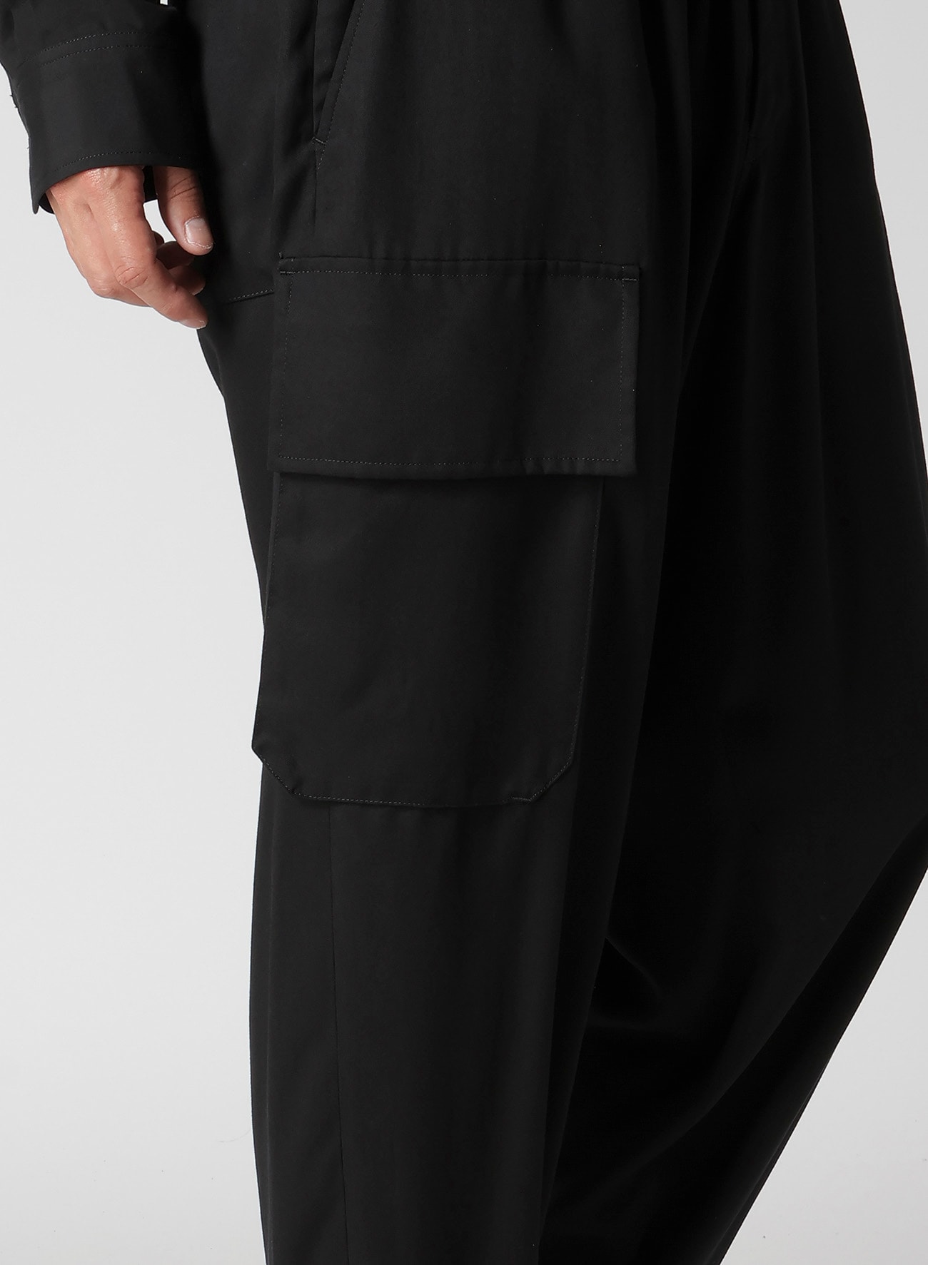 RE CELLULOSE GABARDINE RIBBED FLAP POCKET PANTS