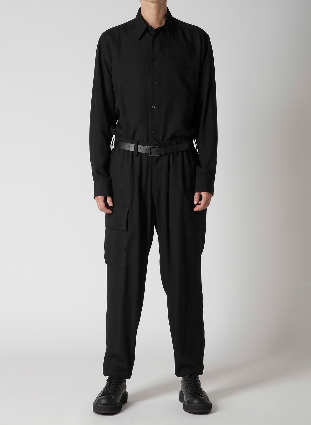 RE CELLULOSE GABARDINE RIBBED FLAP POCKET PANTS