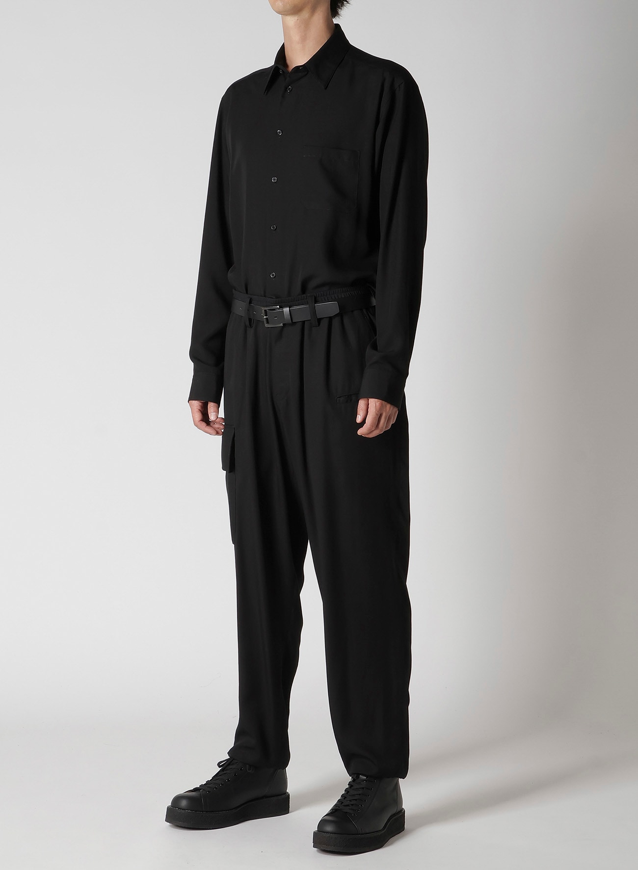 RE CELLULOSE GABARDINE RIBBED FLAP POCKET PANTS